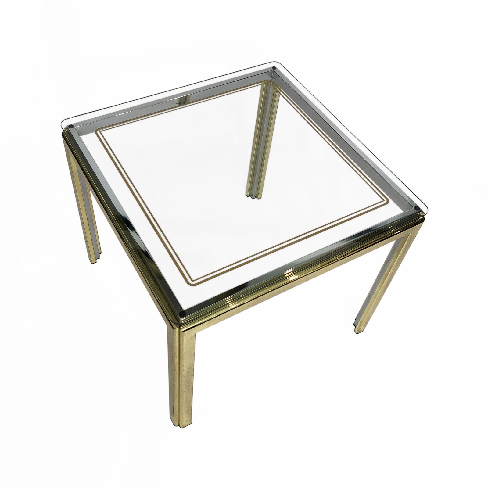 photo furniture 1970s Brass And Chrome Side Tables Renato Zevi Glass