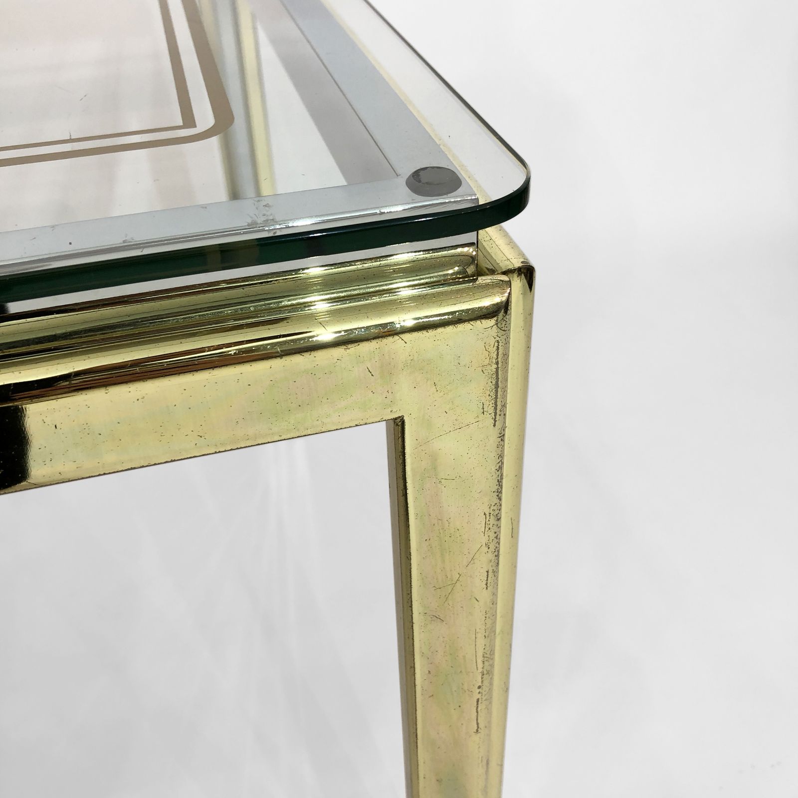 1250.0 1970s Brass And Chrome Side Tables Renato Zevi Glass photo