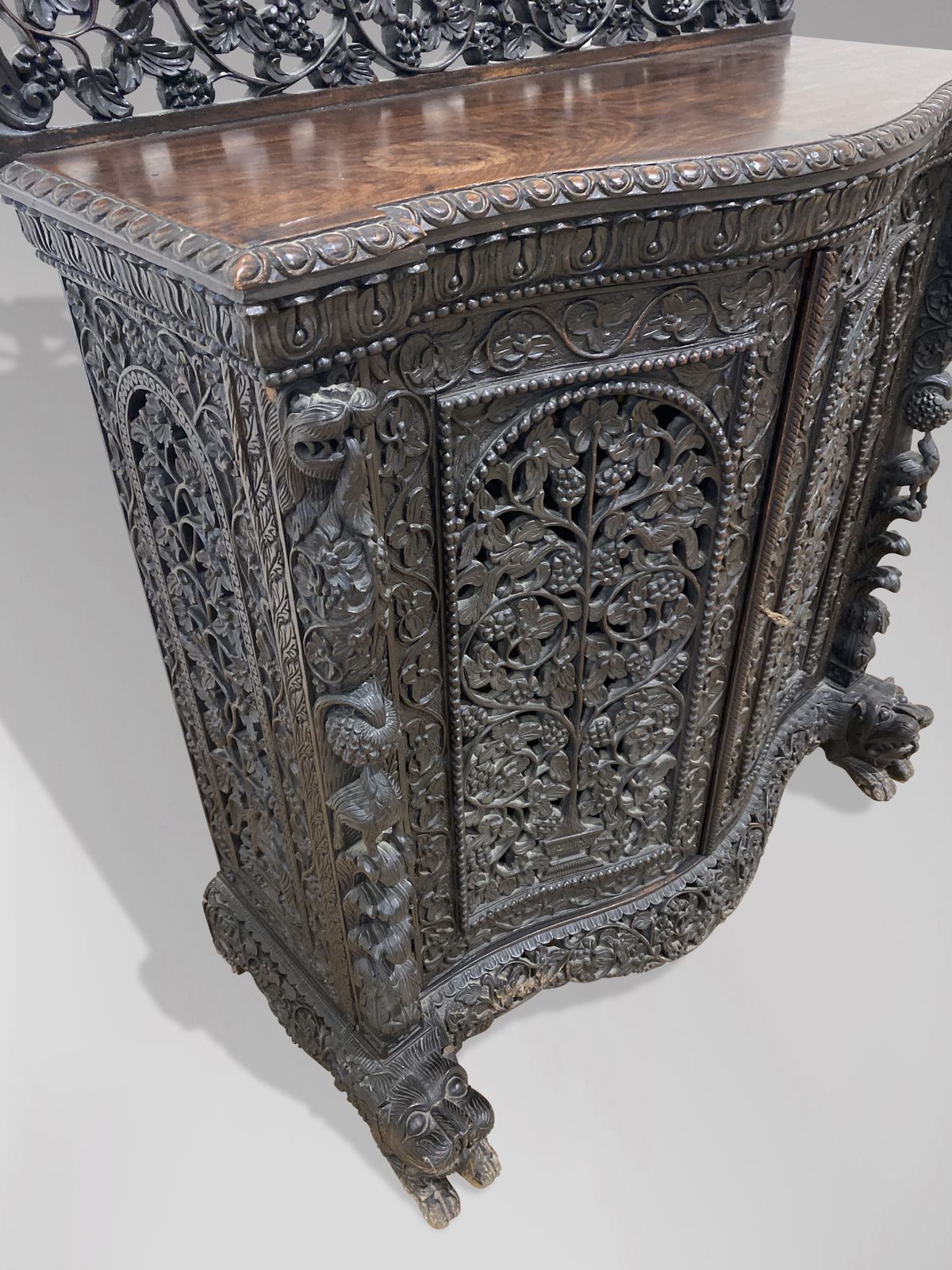 19th Century Anglo Indian Carved Rosewood Dresser photo 3480.0