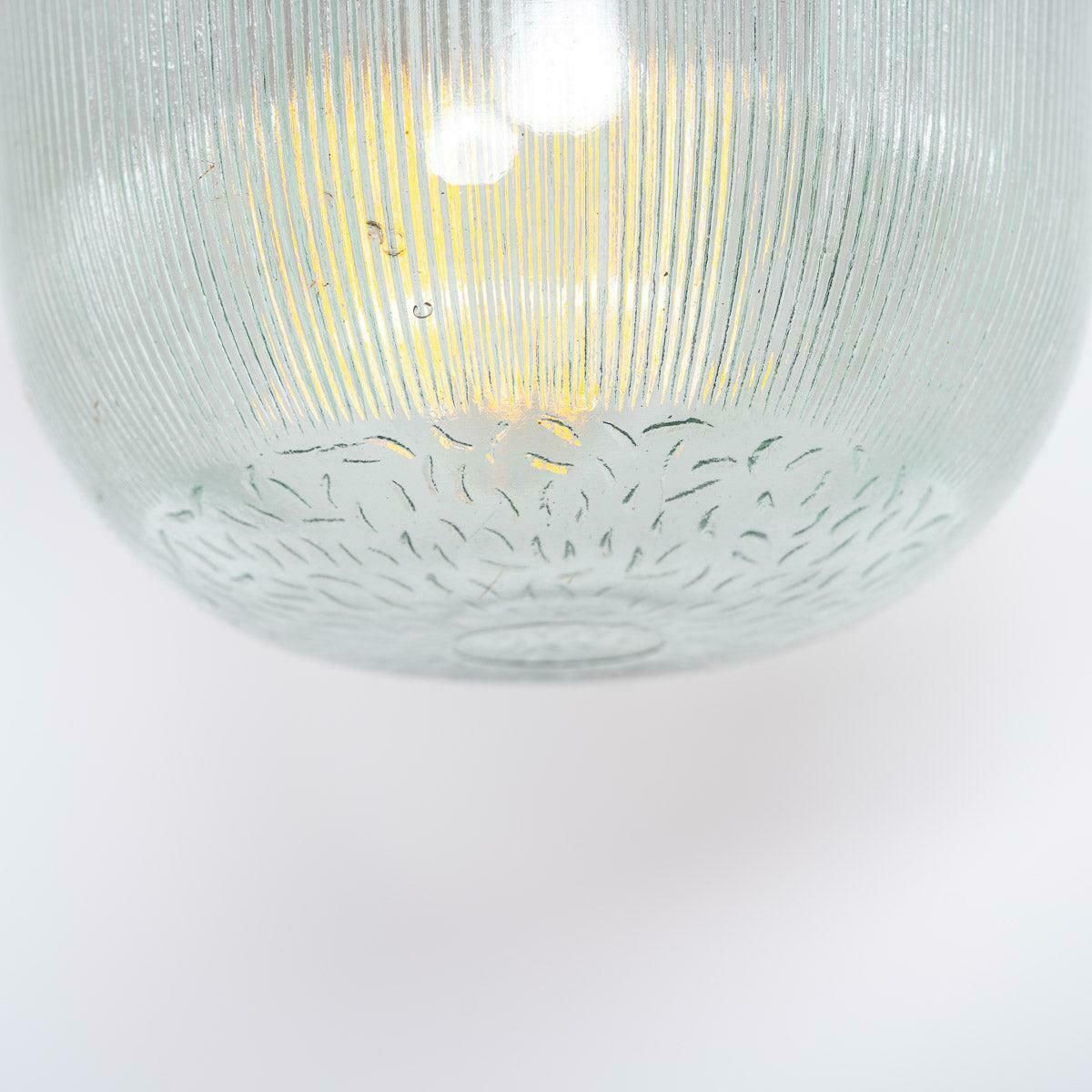 Reclaimed Rusted Polish Industrial Pendant Lights With Prismatic Glass photo vinterior