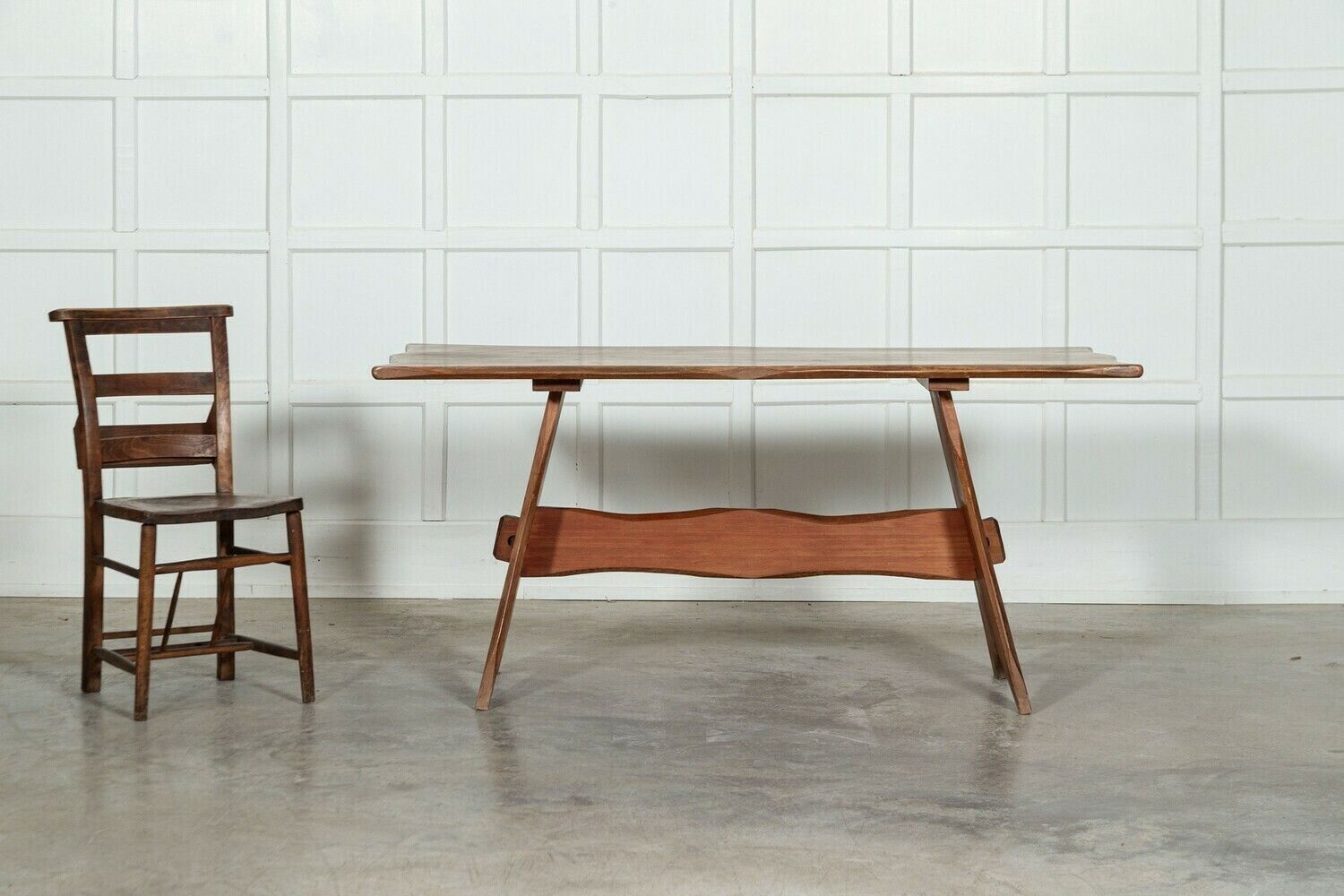 Midc English Carved Fruitwood Refectory Table / Desk photo Furniture