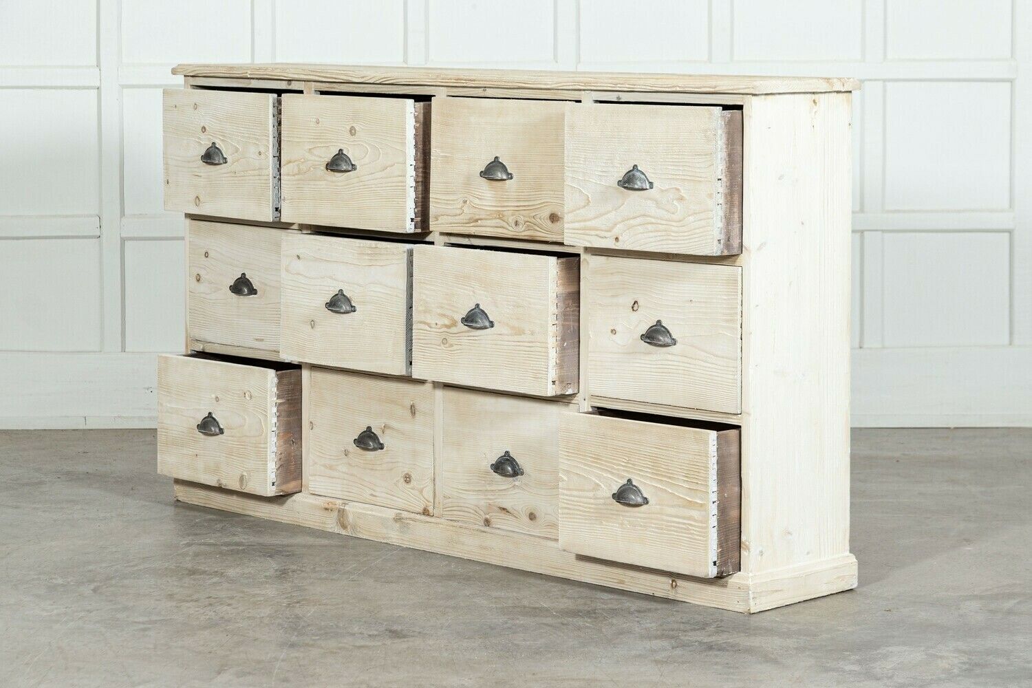 Large 19thc English Bleached Pine Haberdashery Drawers photo 4543.0