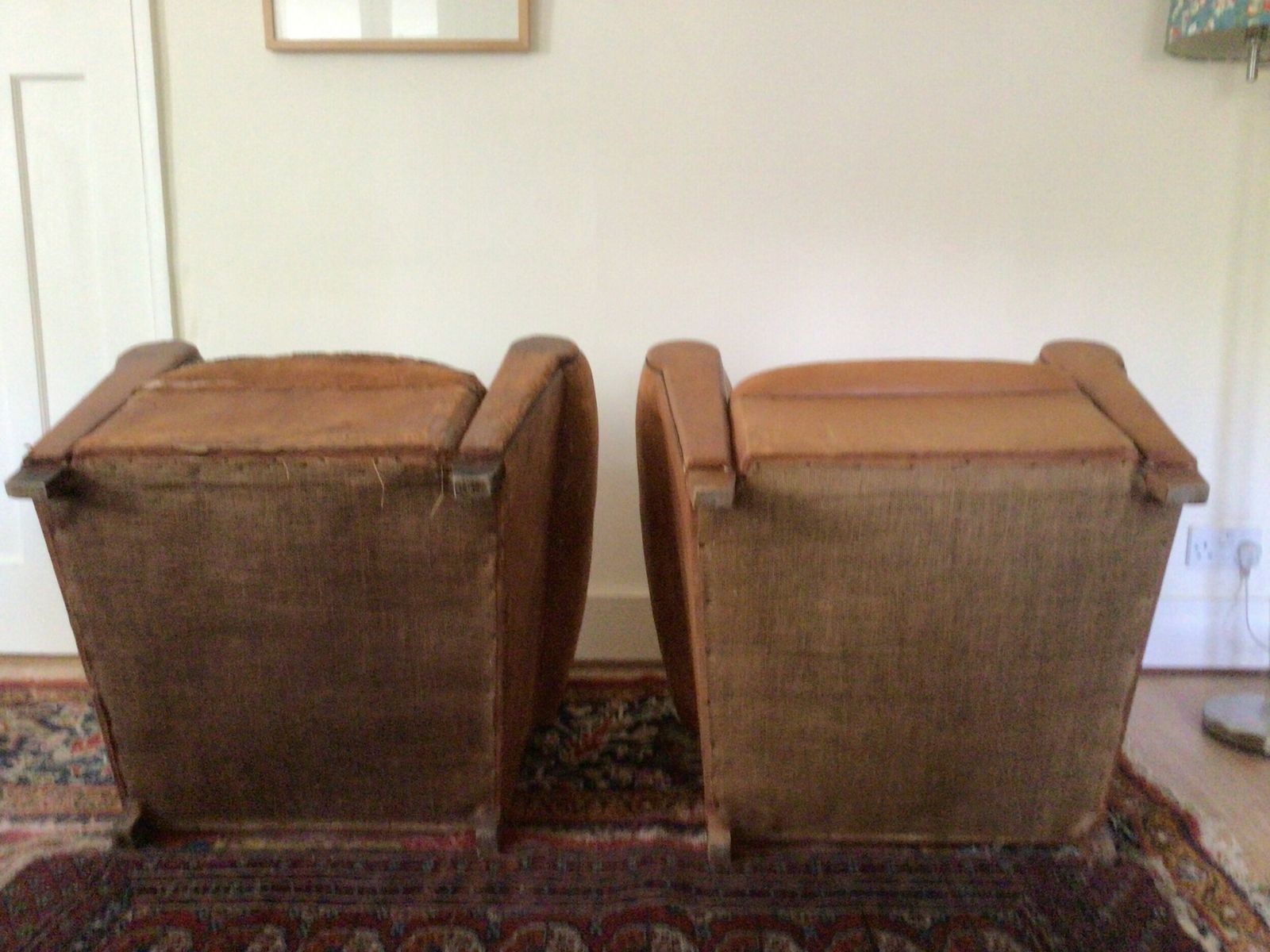photo furniture Pair Of Art Deco Leather Club Armchairs