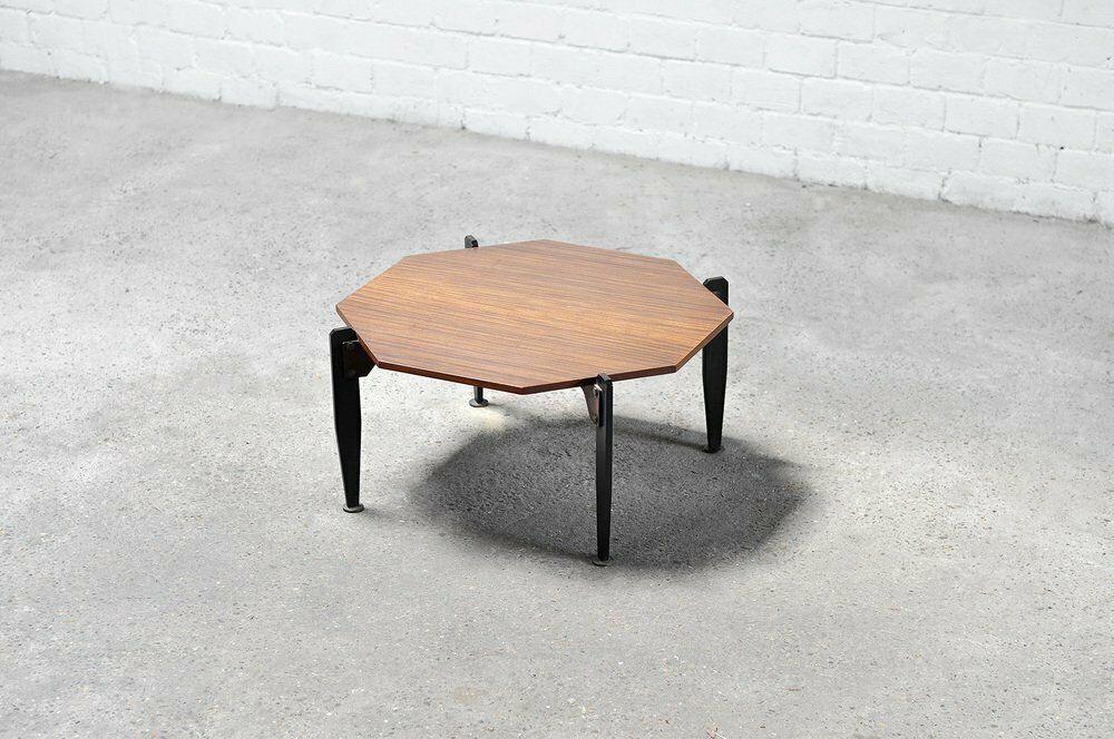Italian Modernist Coffee Table In Teak And Lacquered Metal, 1950s photo Furniture