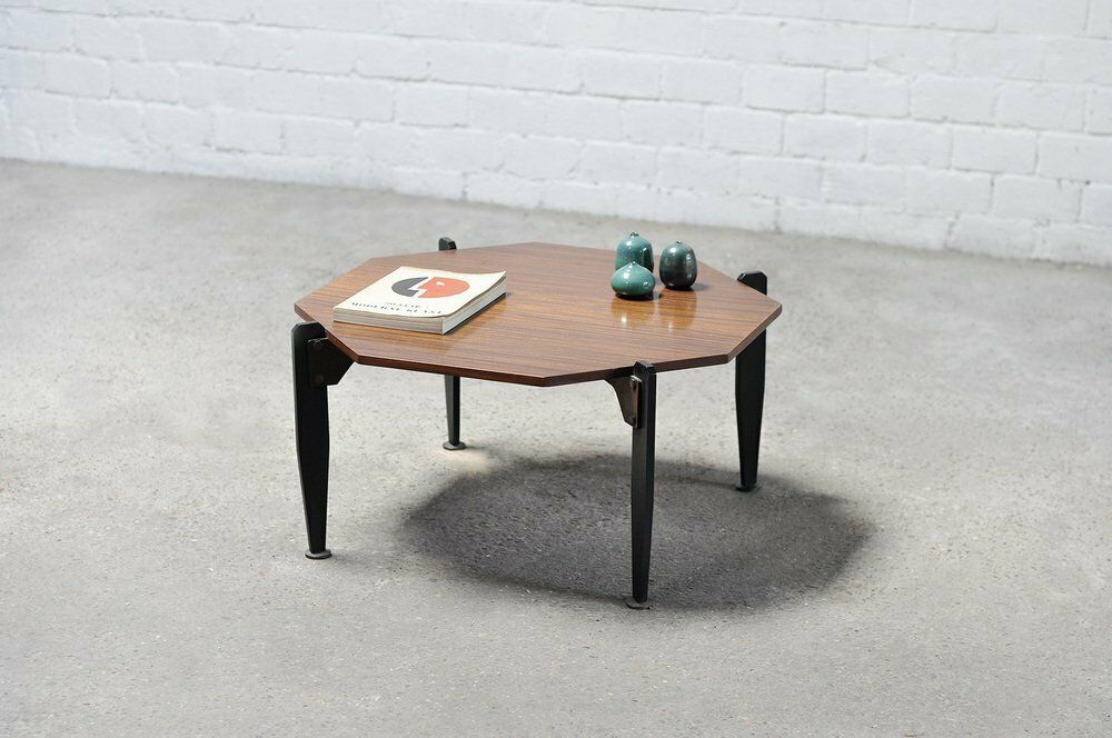 Italian Modernist Coffee Table In Teak And Lacquered Metal, 1950s photo 2020.0