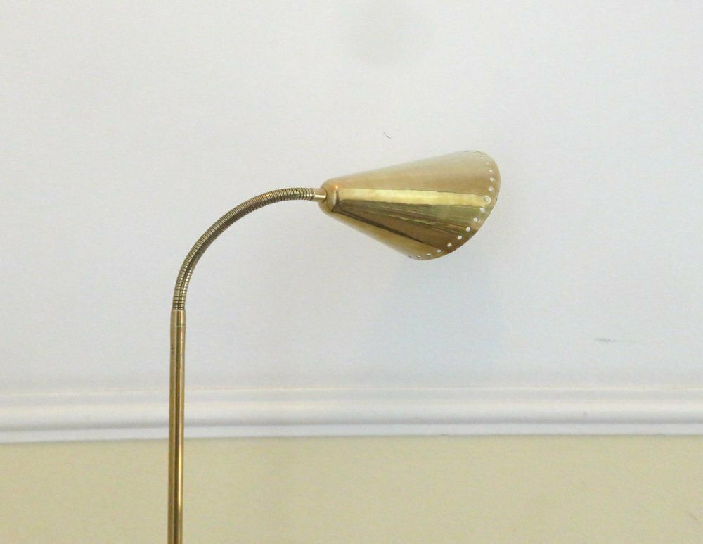 Scandinavian Brass Floor Lamp In The Style Of Paavo Tynell, 1950s photo 4087.65