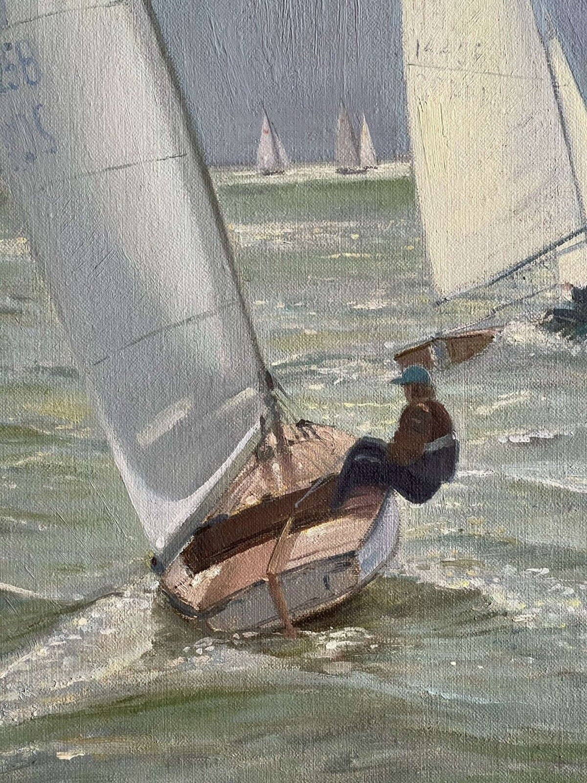 Timothy Easton “ Around The Bouy” Original Oil Painting On Canvas photo Art