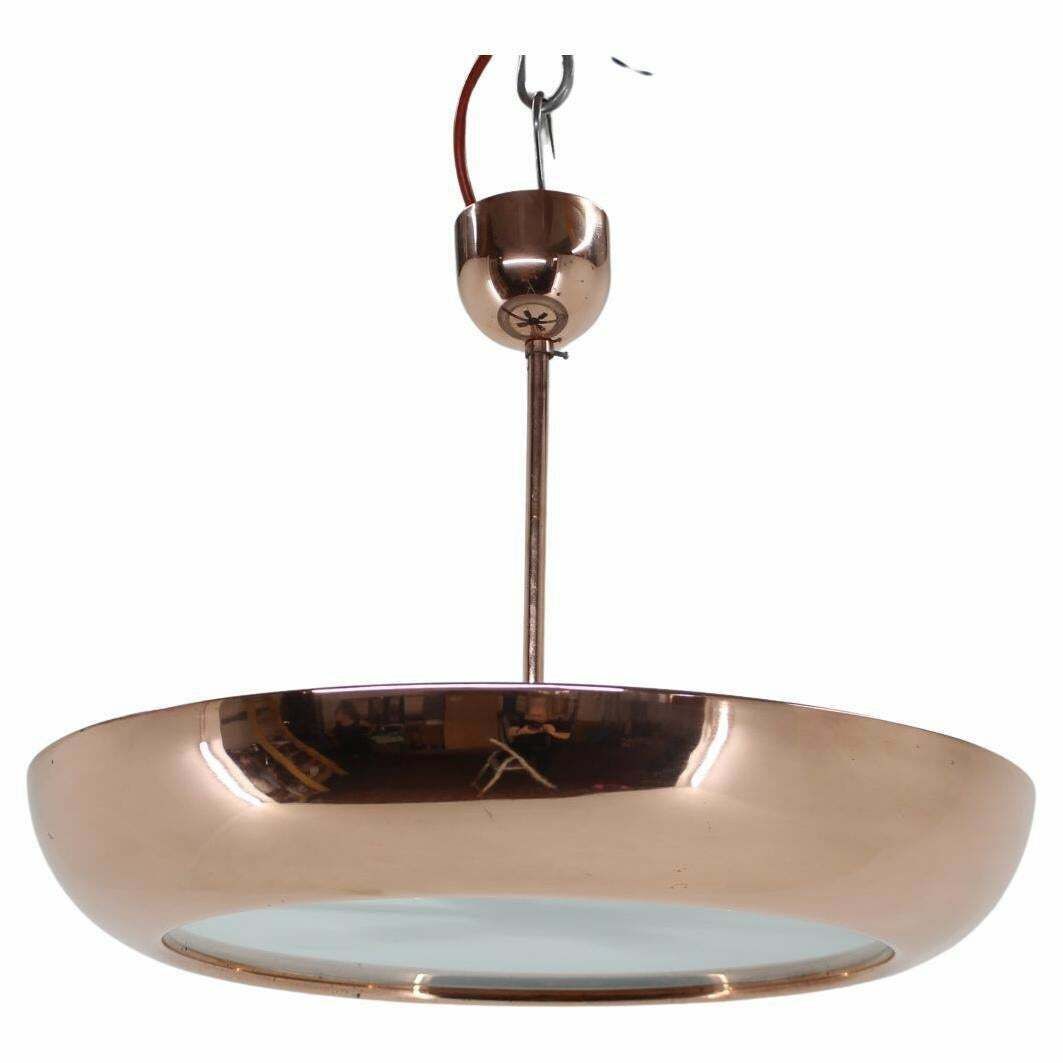 1930s Bauhaus / Functionalist Copper Chandelier Ufo By Josef Hurka