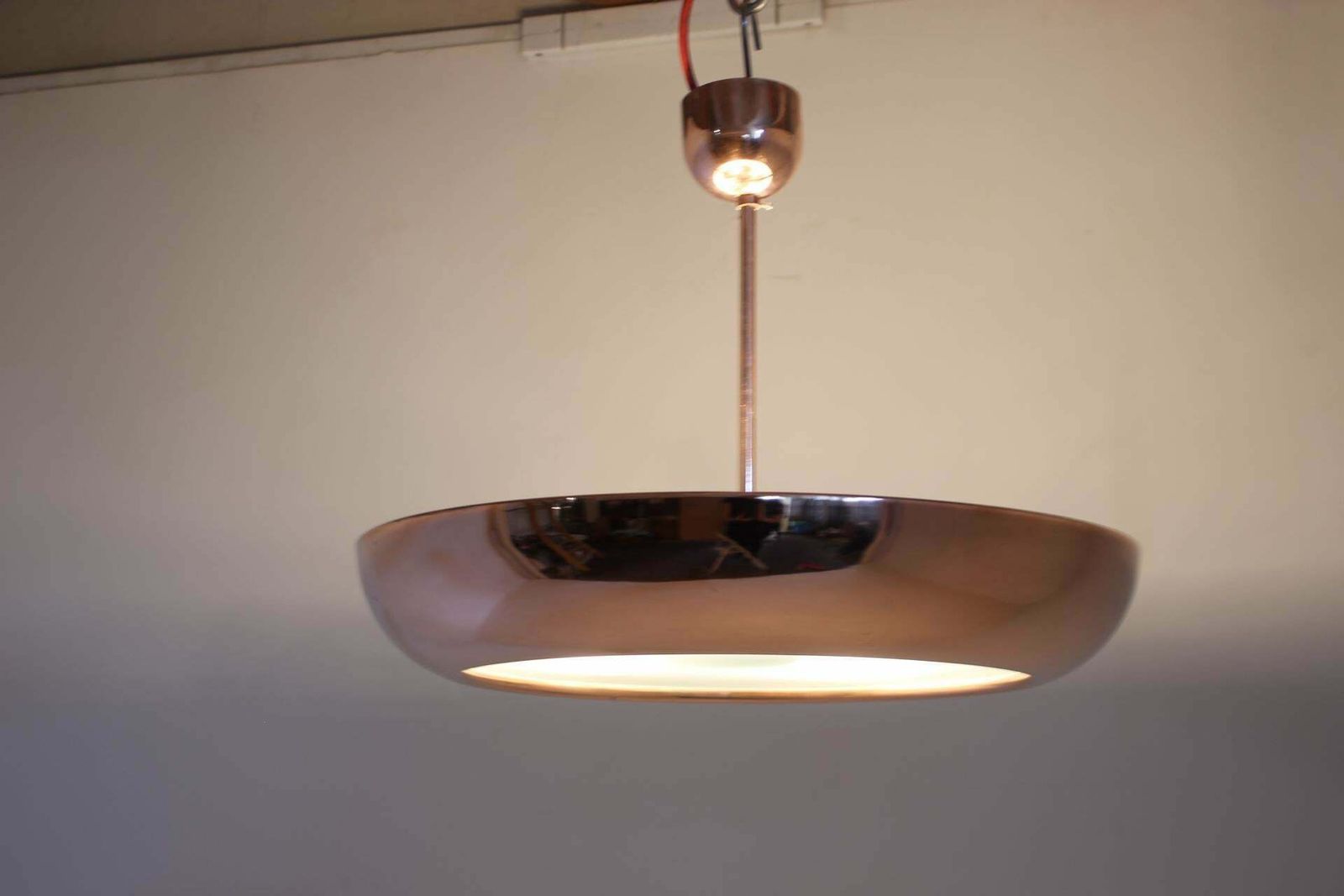 1930s Bauhaus / Functionalist Copper Chandelier Ufo By Josef Hurka photo vinterior
