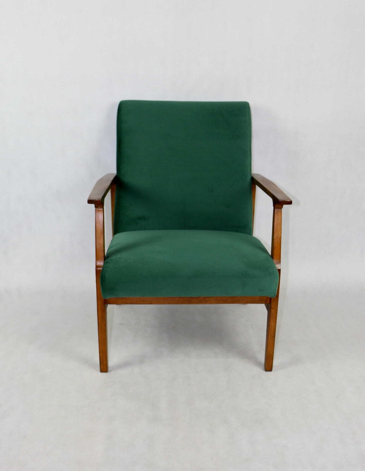 Classic Armchair Like Vintage Fox 70s Green Velvet   2 Pieces Available photo furniture