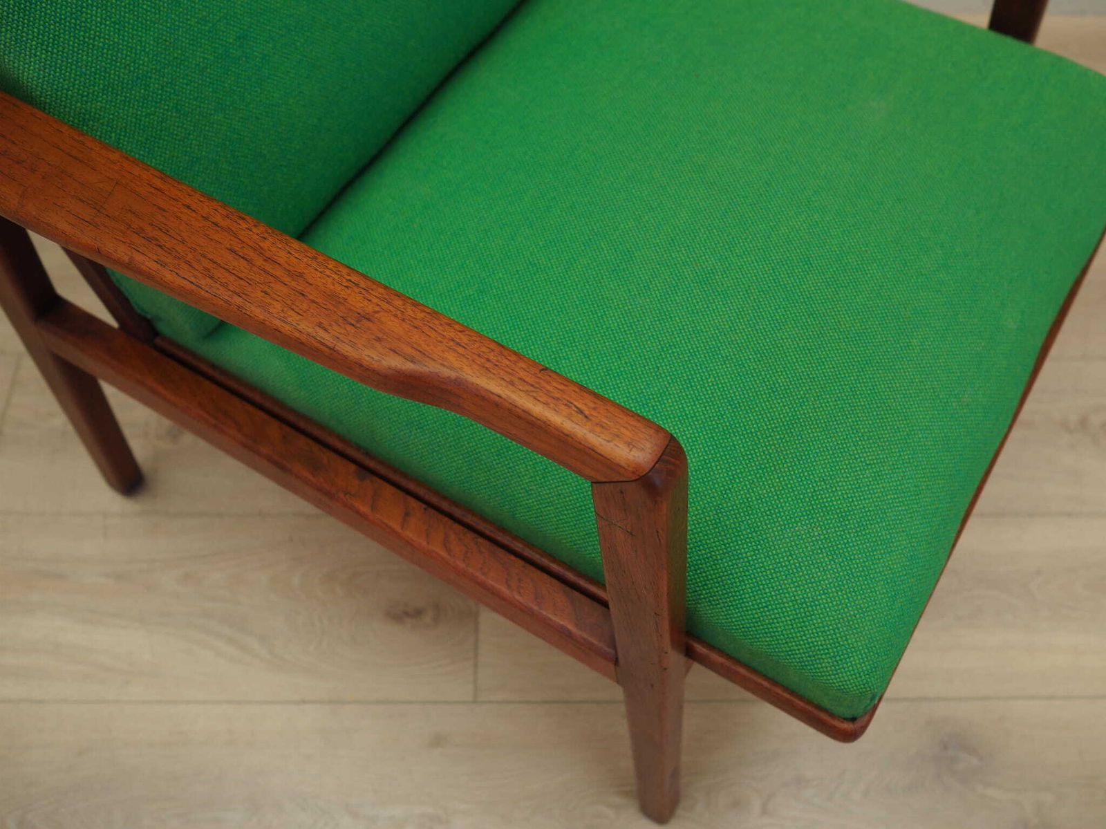 Furniture Teak Green Armchair, Danish Design, 1970s, Production: Denmark photo