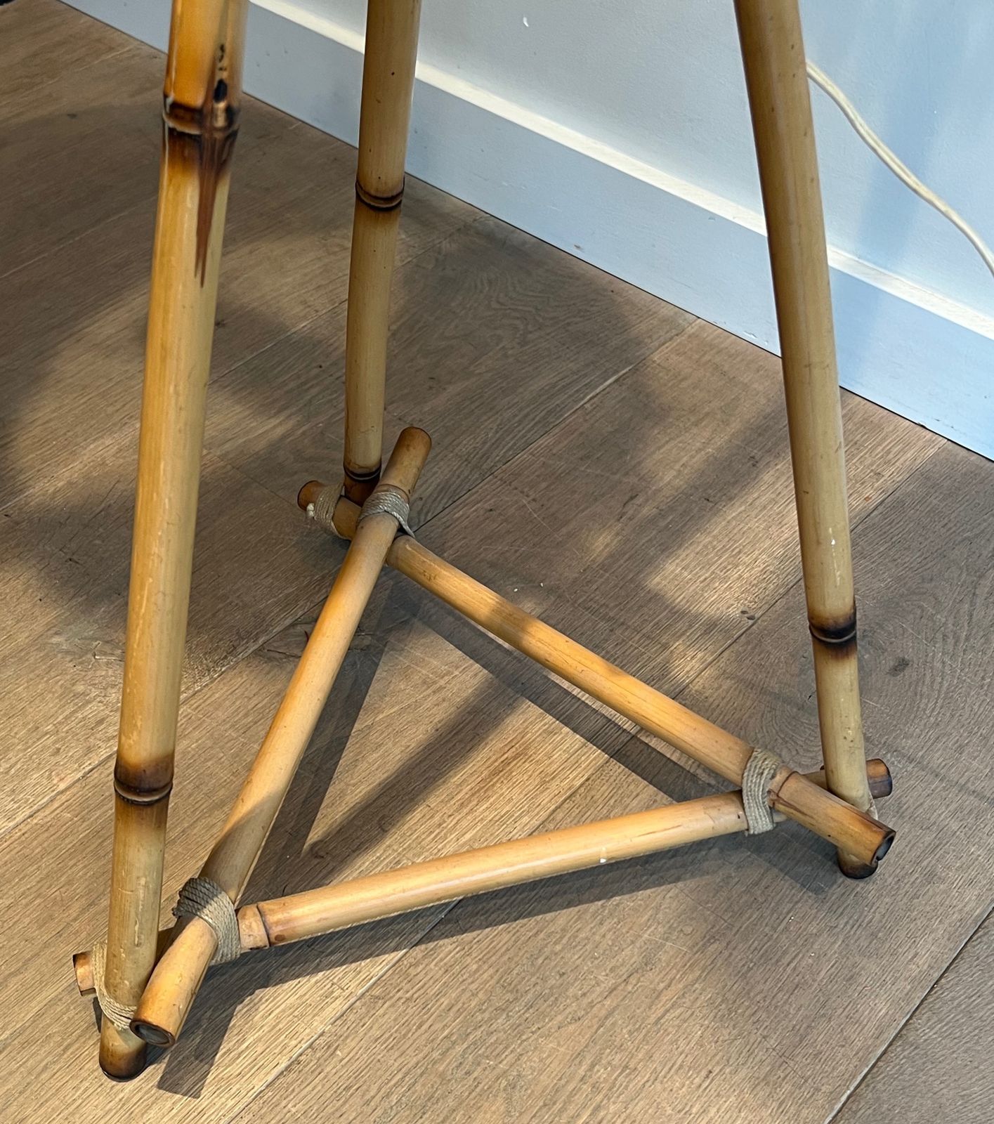 Floor Lamp In Bamboo And Rope, 1970s photo vinterior