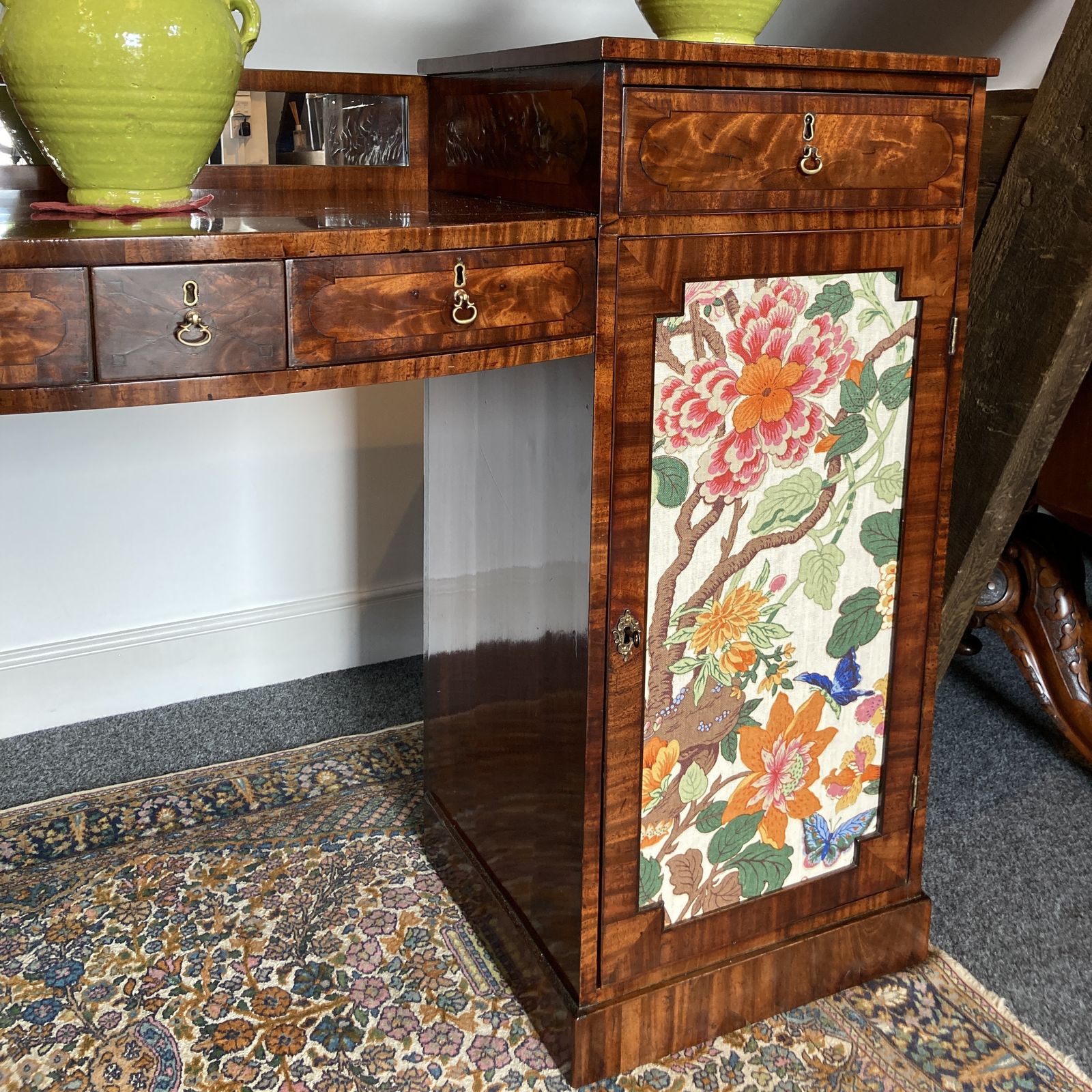 Late Georgian Mahogany Pedestal Sideboard, Circa 1810 photo vintage