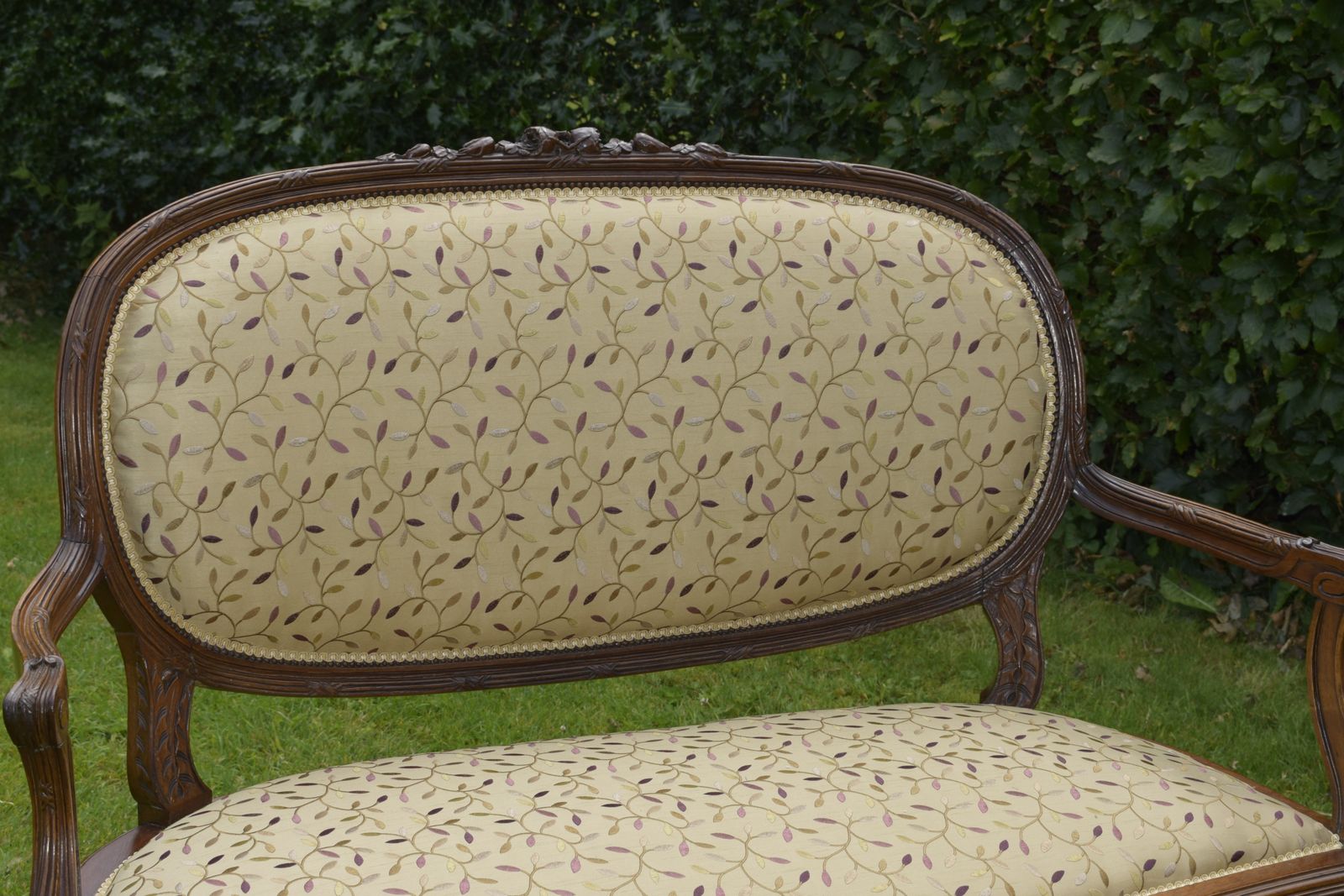Antique French Walnut Couch, 1800s photo for sale