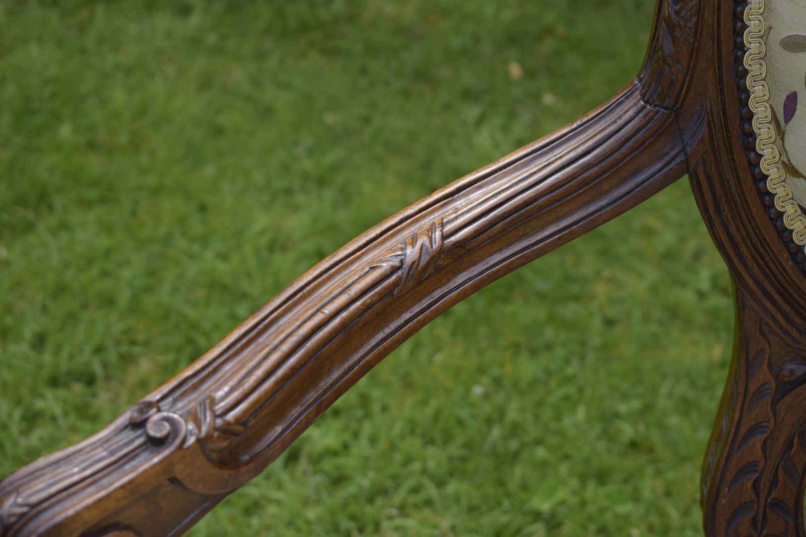 Antique French Walnut Couch, 1800s photo vintage