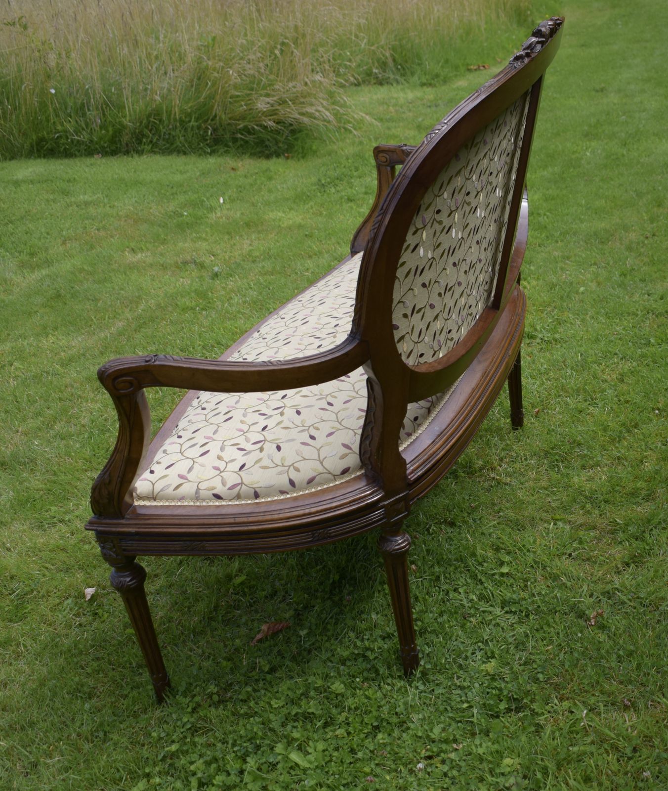 Furniture Antique French Walnut Couch, 1800s photo