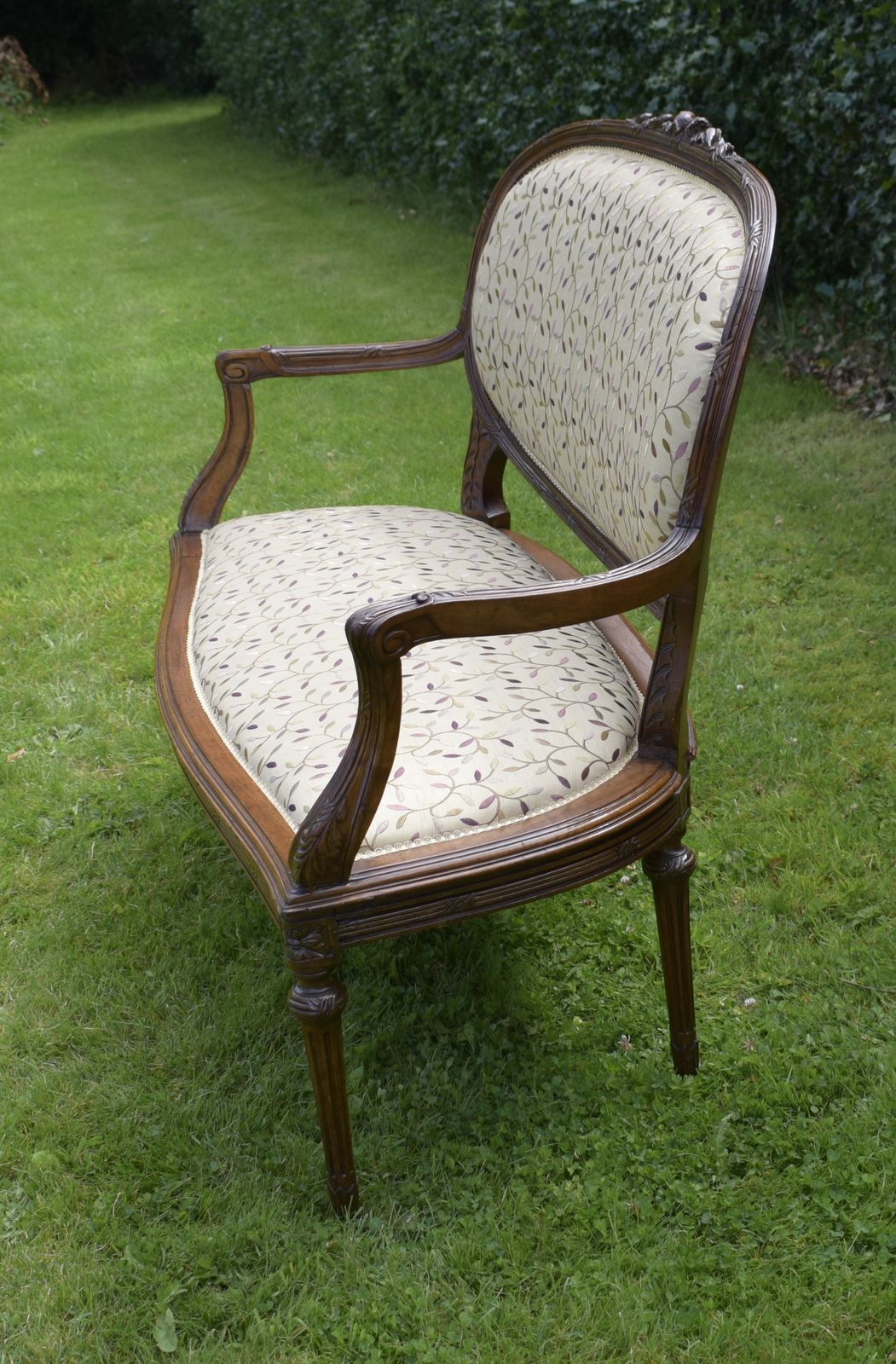 1195.0 Antique French Walnut Couch, 1800s photo