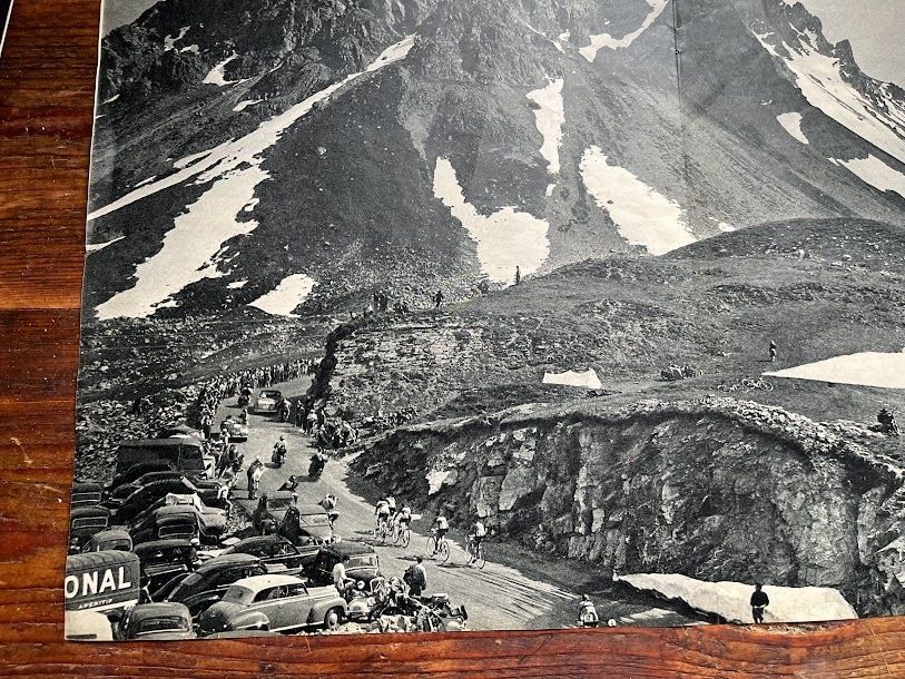 Vintage 1950s Tour De France Original Col Du Galibier Print photo 135.0