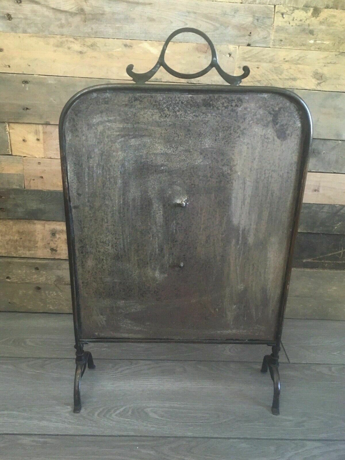 Antique Art Deco Regency Copper Torch Hollywood Fire Guard Screen Country House photo vinterior