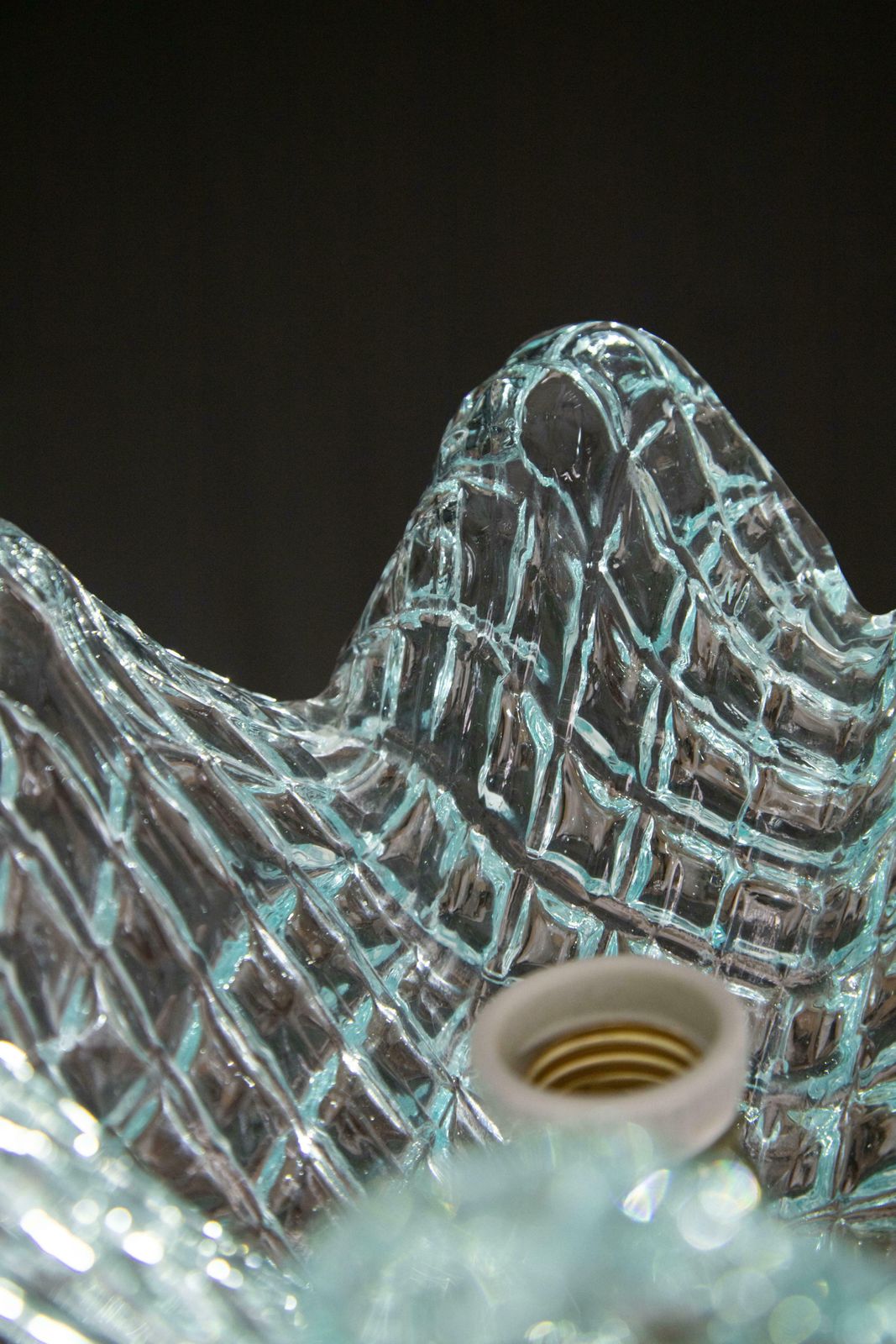 Elegant Blue Art Decò Barovier E Toso Pendant Light, Murano Glass, 1940s photo furniture