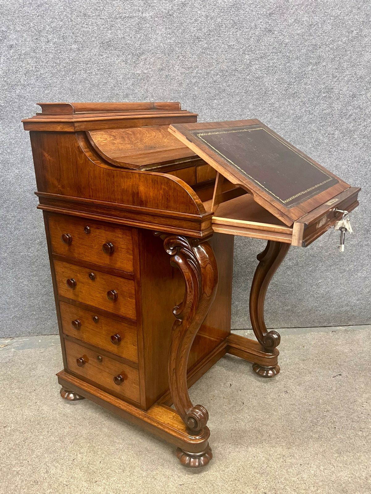 A Superb Victorian Rosewood Pop Up Davenport photo Furniture