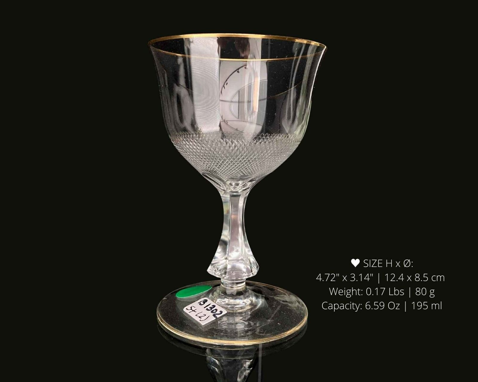 Moser Lloyd Wijnglazen | Kristal Geslepen | Wijngoblets | 6 Stuks | 24 Karaats Gouden Rand photo 363.0