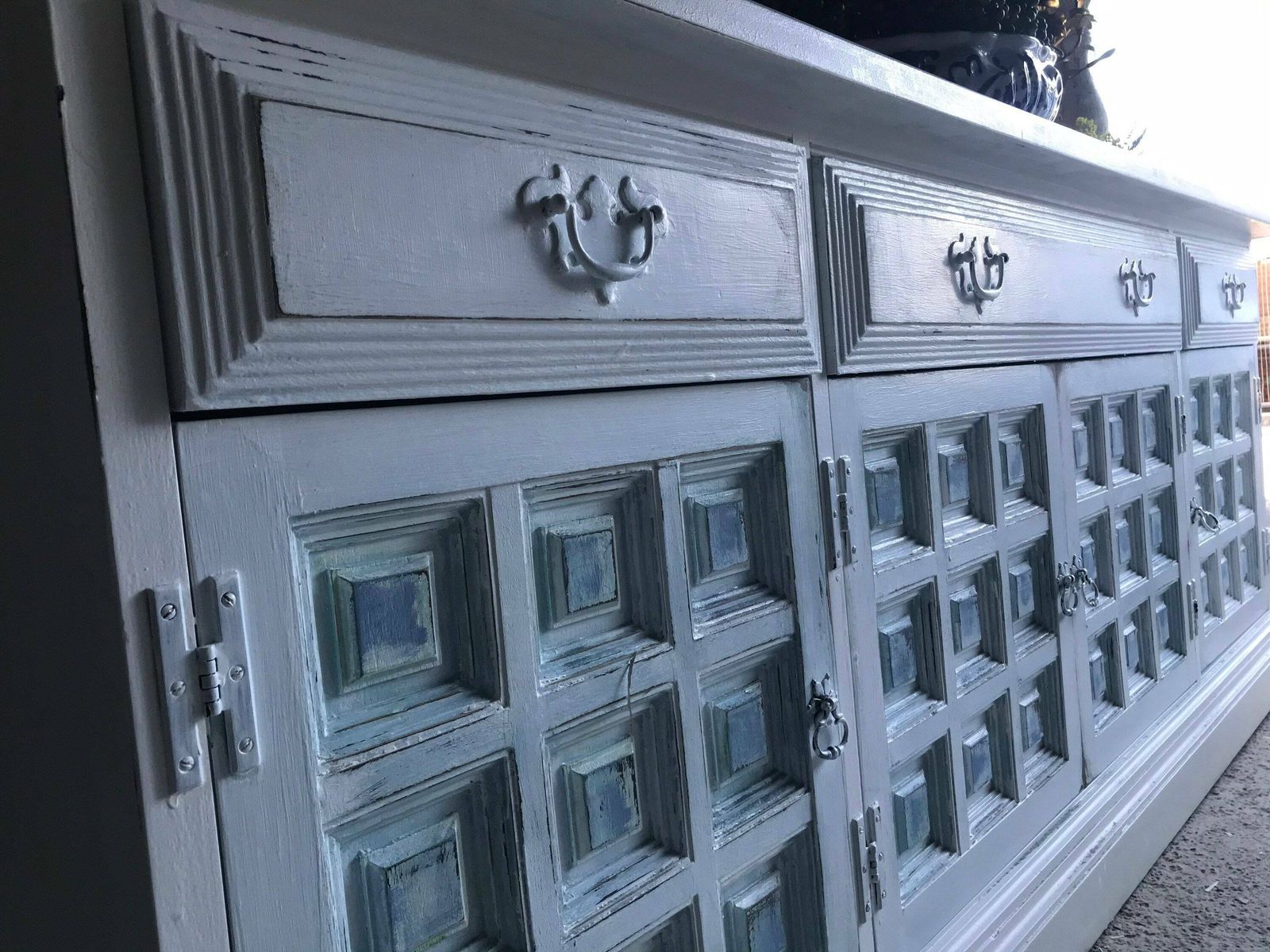 Large Antique Shabby Chic Sideboard/White Distressed Sideboard/Large Vintage Sideboard/Coastal Sideboard/Painted Toledo Sideboard photo buy