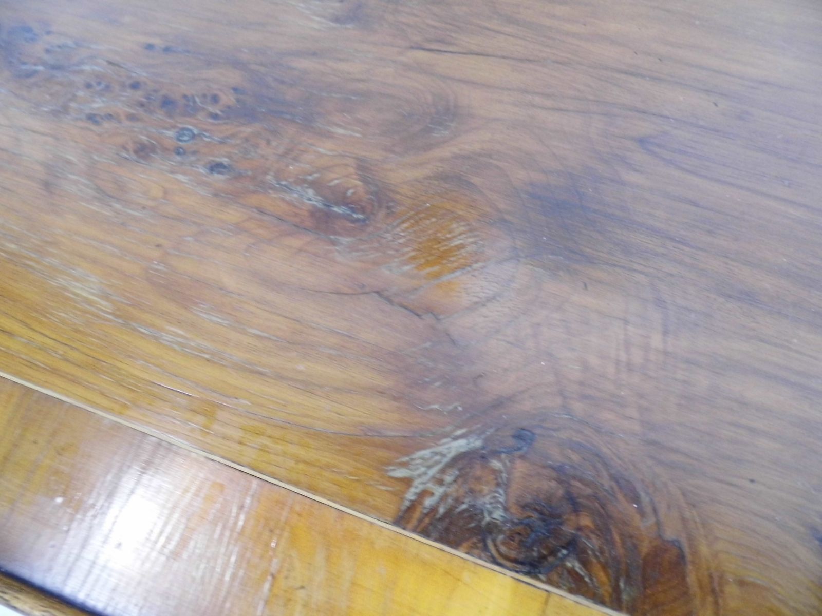 Antique Style Mahogany And Yew Side Table Reeded Legs Bentwood Stretchers photo 230.0