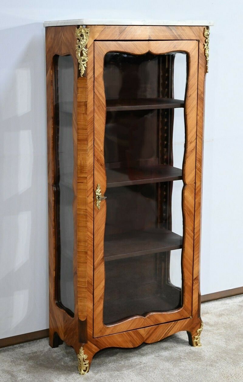 Small Showcase In Rosewood, Louis XV Style   Late 19th Century photo furniture