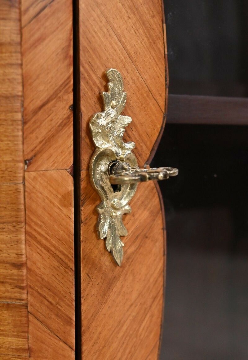 Furniture Small Showcase In Rosewood, Louis XV Style   Late 19th Century photo