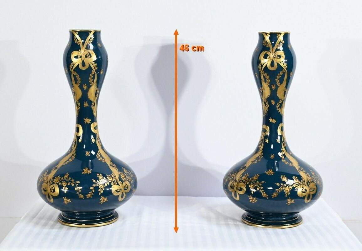 Pair Of Gien Ceramic Vases   Late 19th Century photo furniture