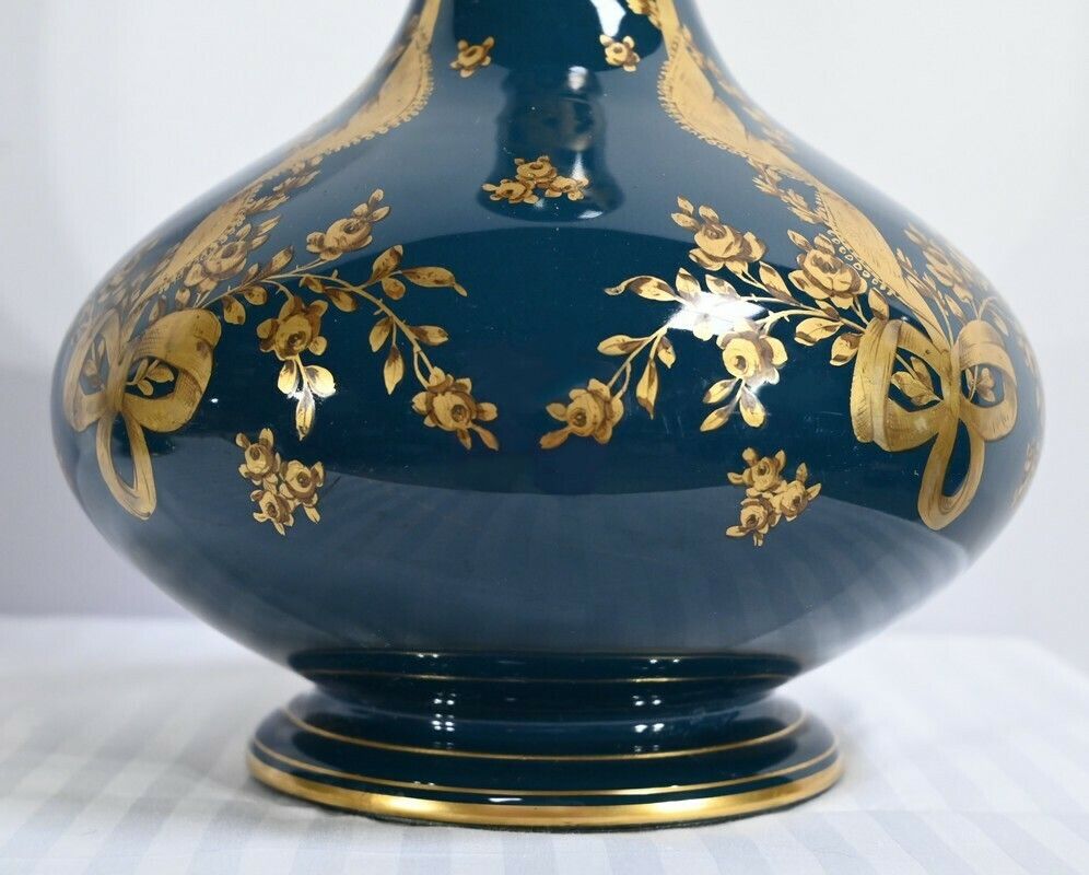 Home Decor Pair Of Gien Ceramic Vases   Late 19th Century photo