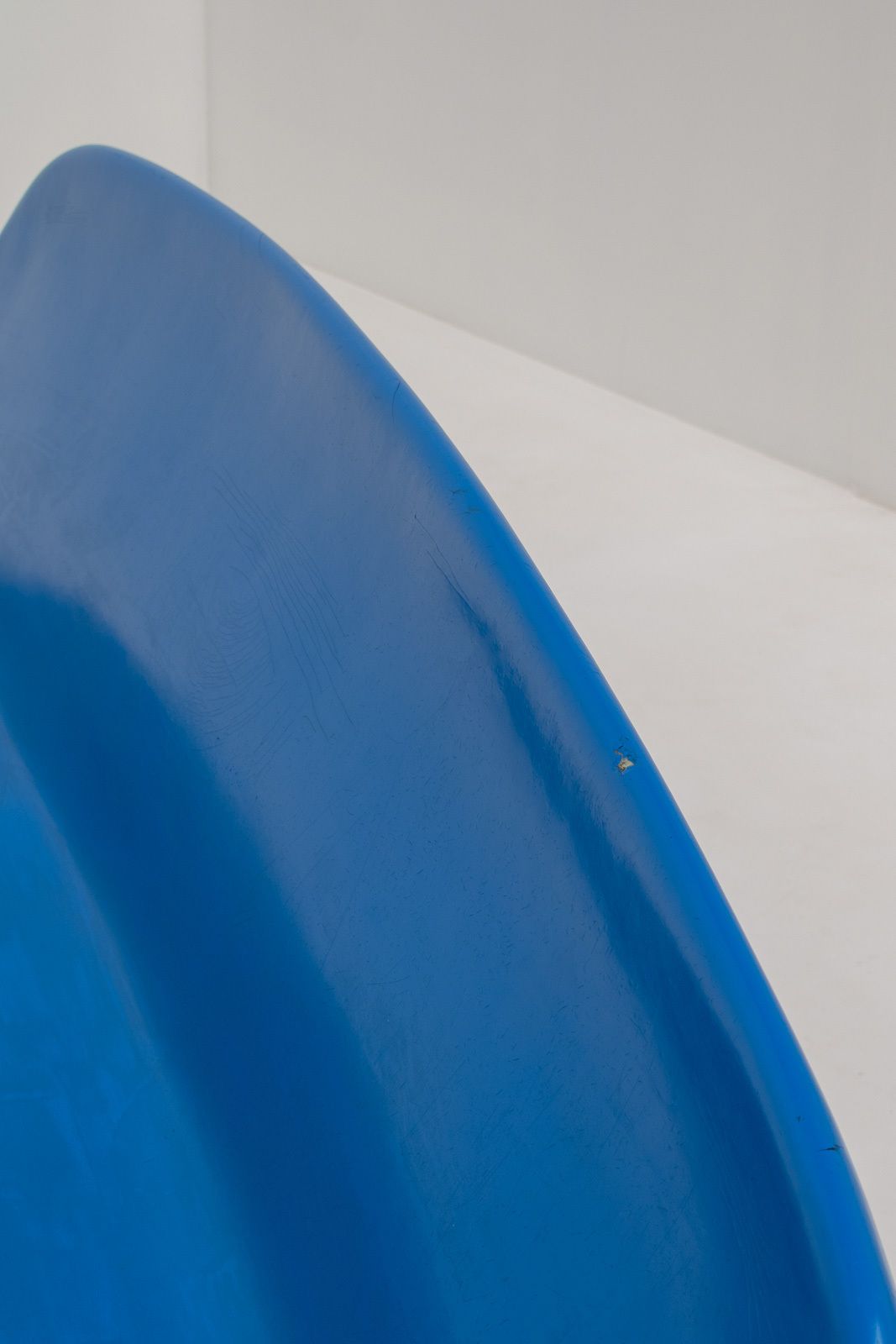 photo for sale Blue Fiberglass Bench By Walter Papst For Wilkhahn, Germany, 1960s