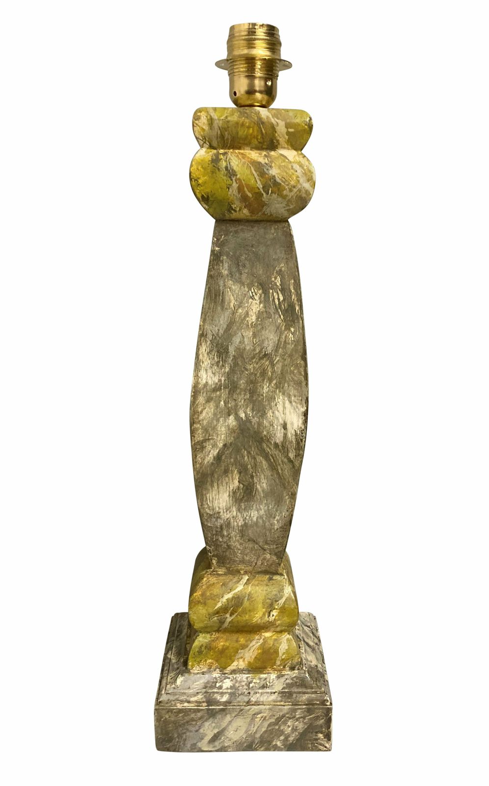 A Pair Of Italian Faux Marble Balustrade Lamps photo for sale