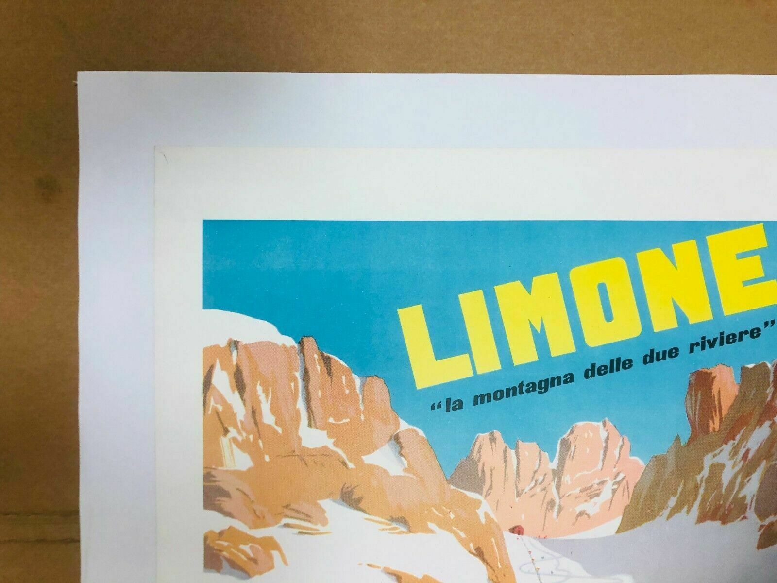 Carlo Prandoni, 1947   Limone Piemonte   Original Vintage Affiche Linen Backed photo Art