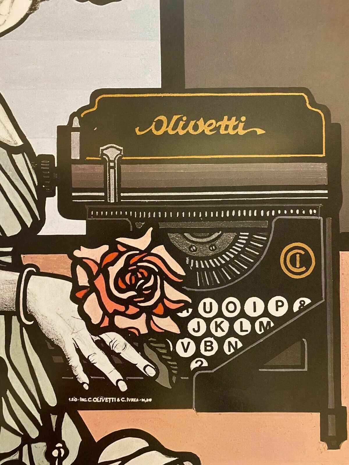 photo buy Flavio Costantini, 1977   Olivetti   Original Advertising Poster 68 X 48 Cm