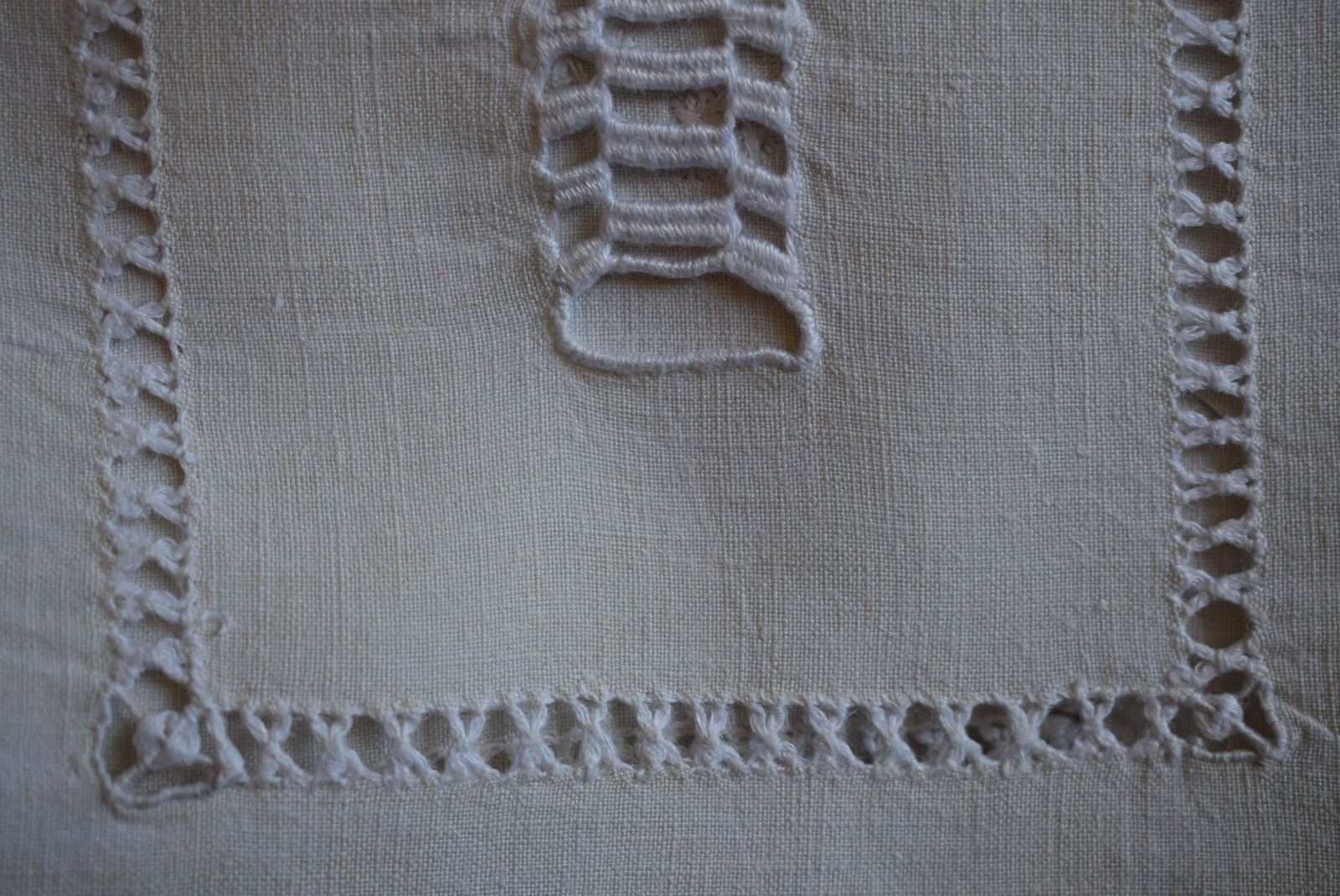 Hand Embroidered Metis Linen Dowry Sheet, Monogram M.B, Antique French Floral Embroidery Ladderwork, Trousseau Sheet photo 144.0