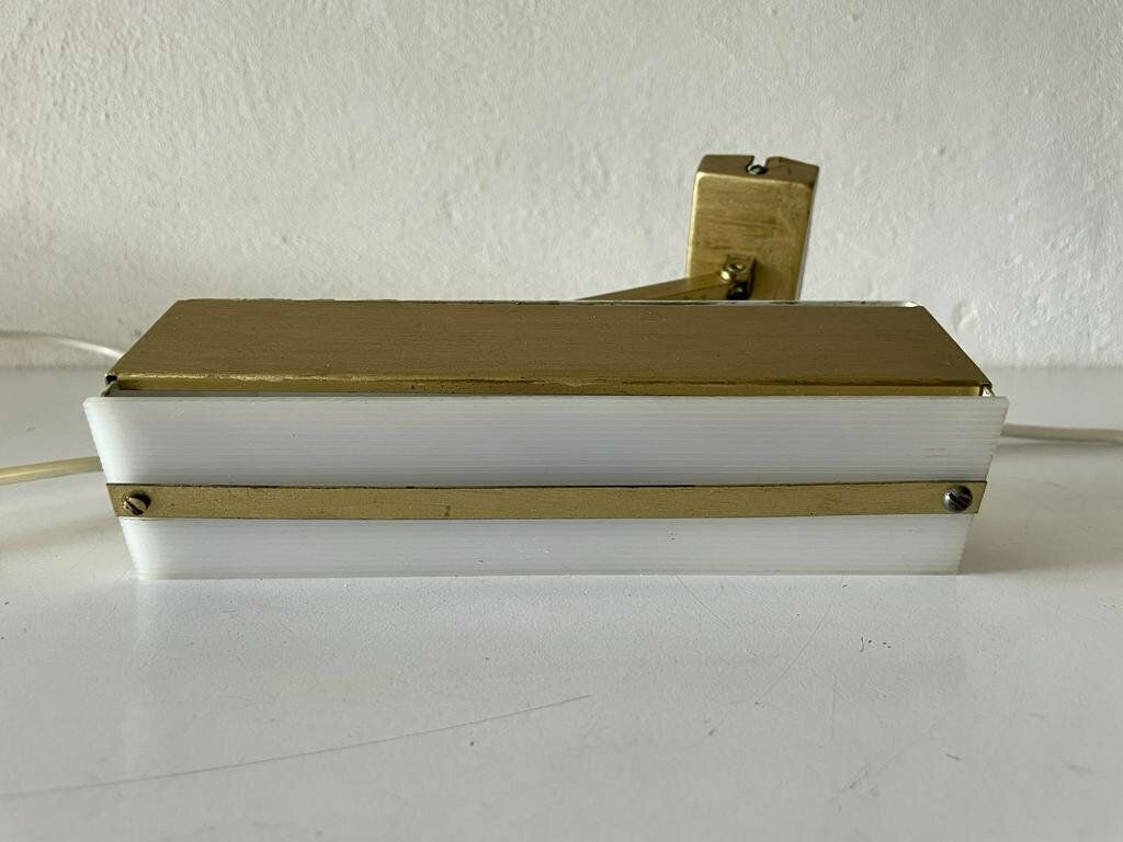 photo furniture Mid Century Gold Metal And White Plexiglass Pair Of Sconces With Adjustable Arms By Paul Neuhaus Leuchten, 1950s, Germany