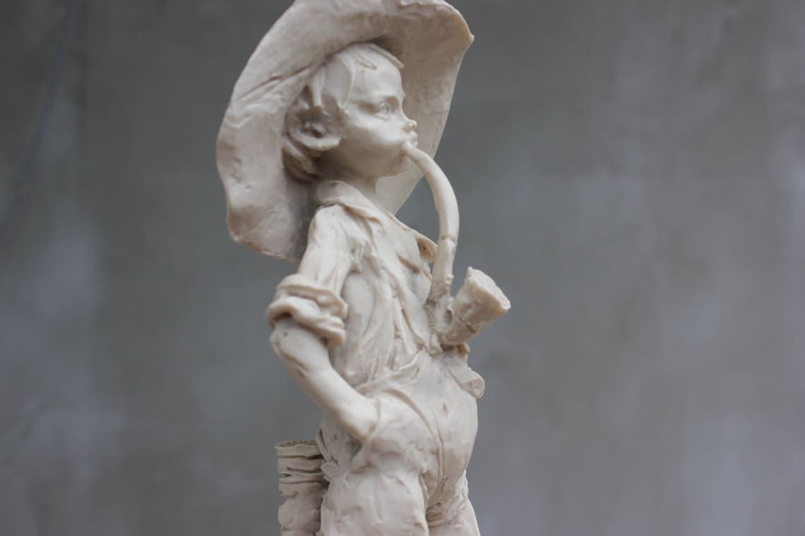 Capodimonte Figurine Boy With Pipe By G. Armani Rare Collectible Statue Love Tales Christmas Gift photo Art
