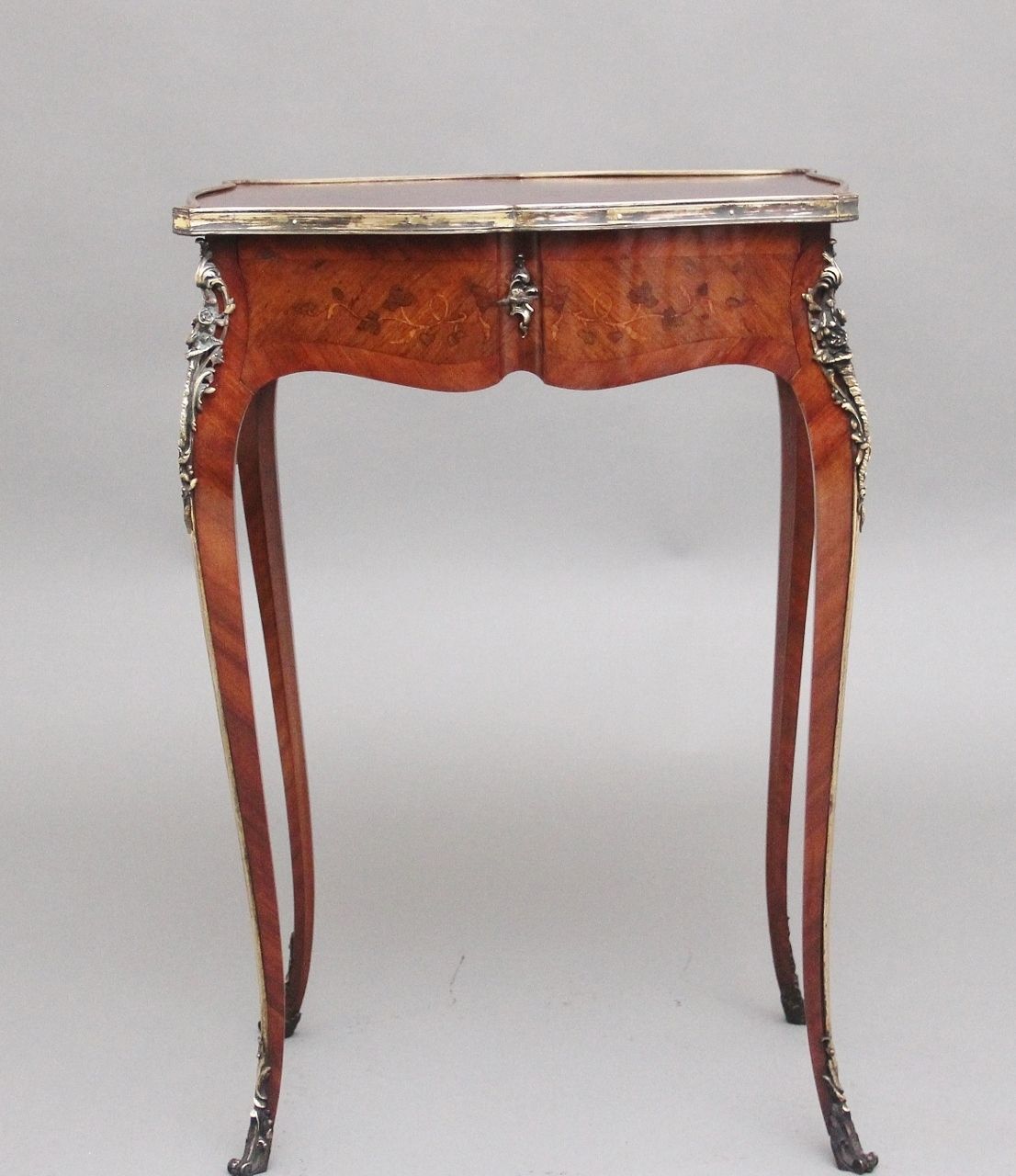 A Freestanding 19th Century French Kingwood And Marquetry Side Table