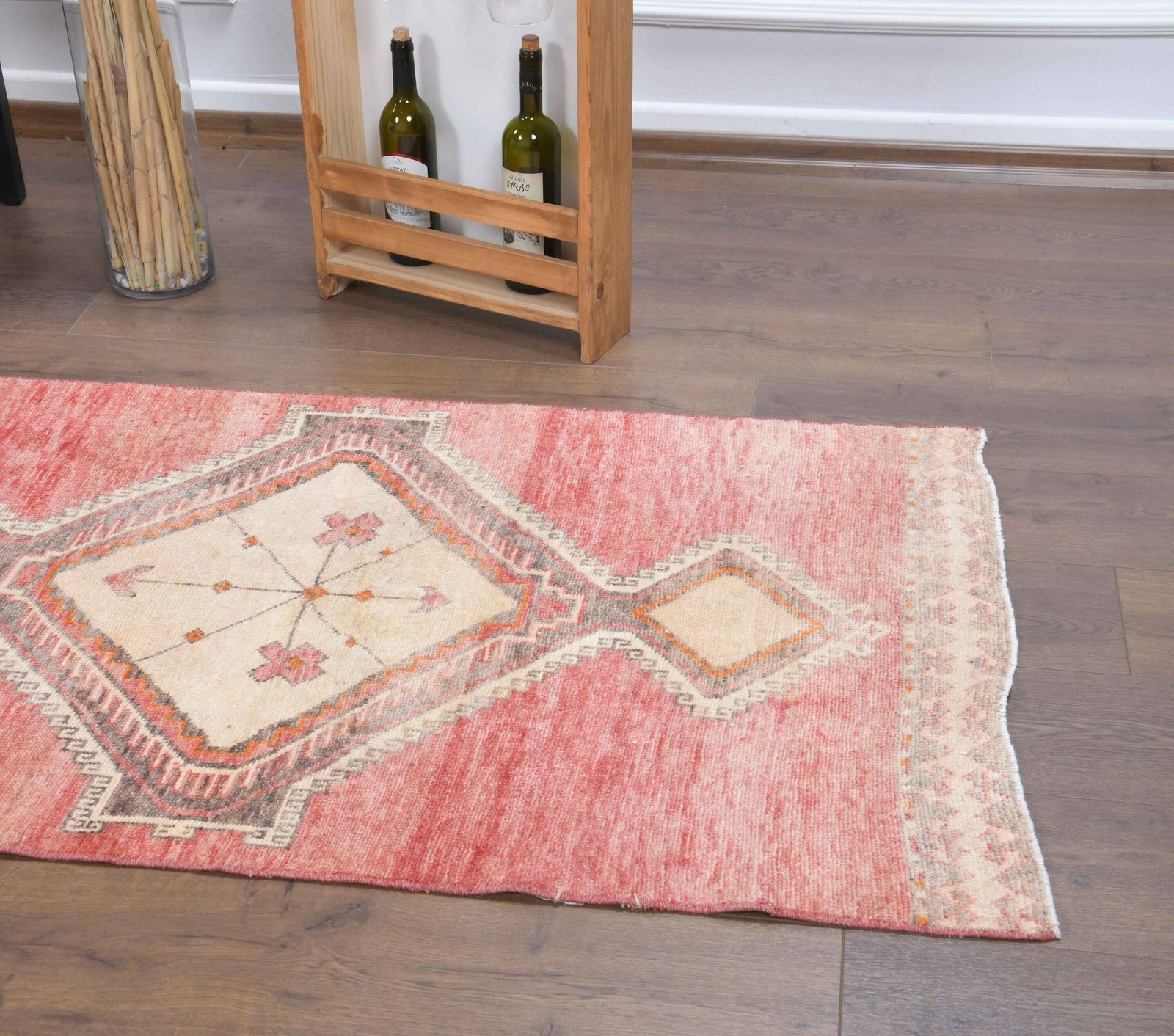 3x11 Vintage Turkish Nomadic Runner, Oushak Handmade Wool Rug, Hallway Rugs, Anatolian Farmhouse Decor, One Of A Kind, Red Carpet photo Textiles
