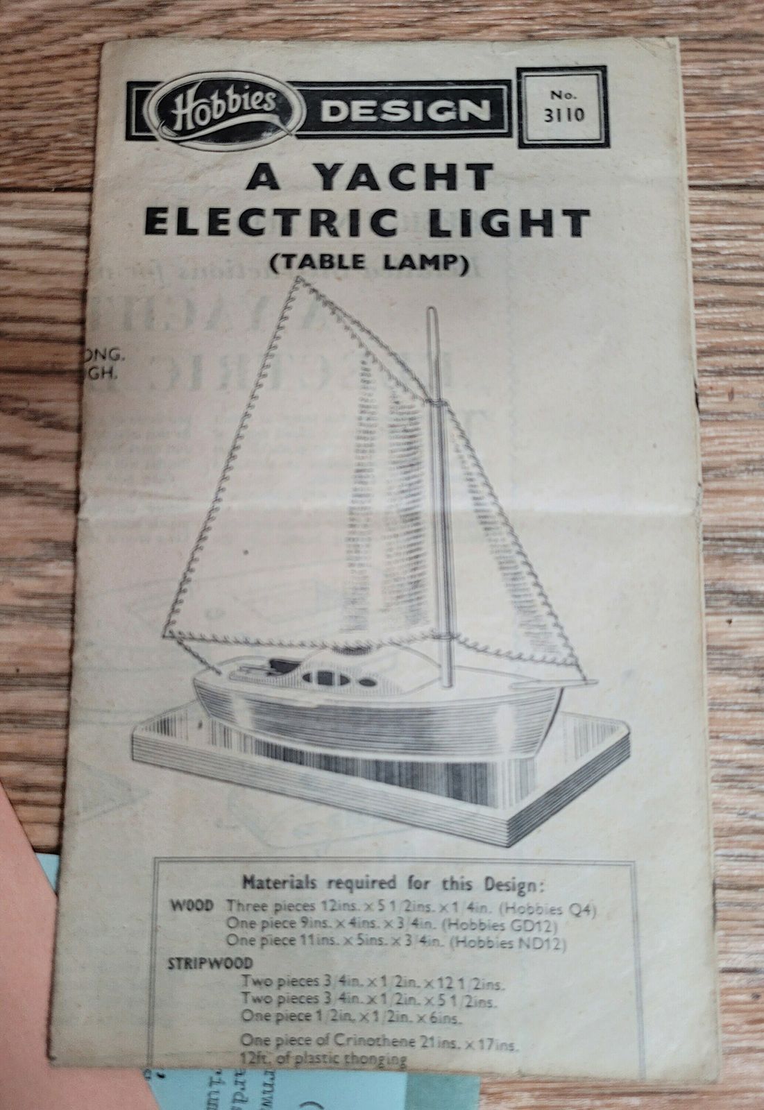 Vintage Mid Century Child's Tool Box And Wooden Yacht Kit / Diy Toy / Project Kit photo for sale