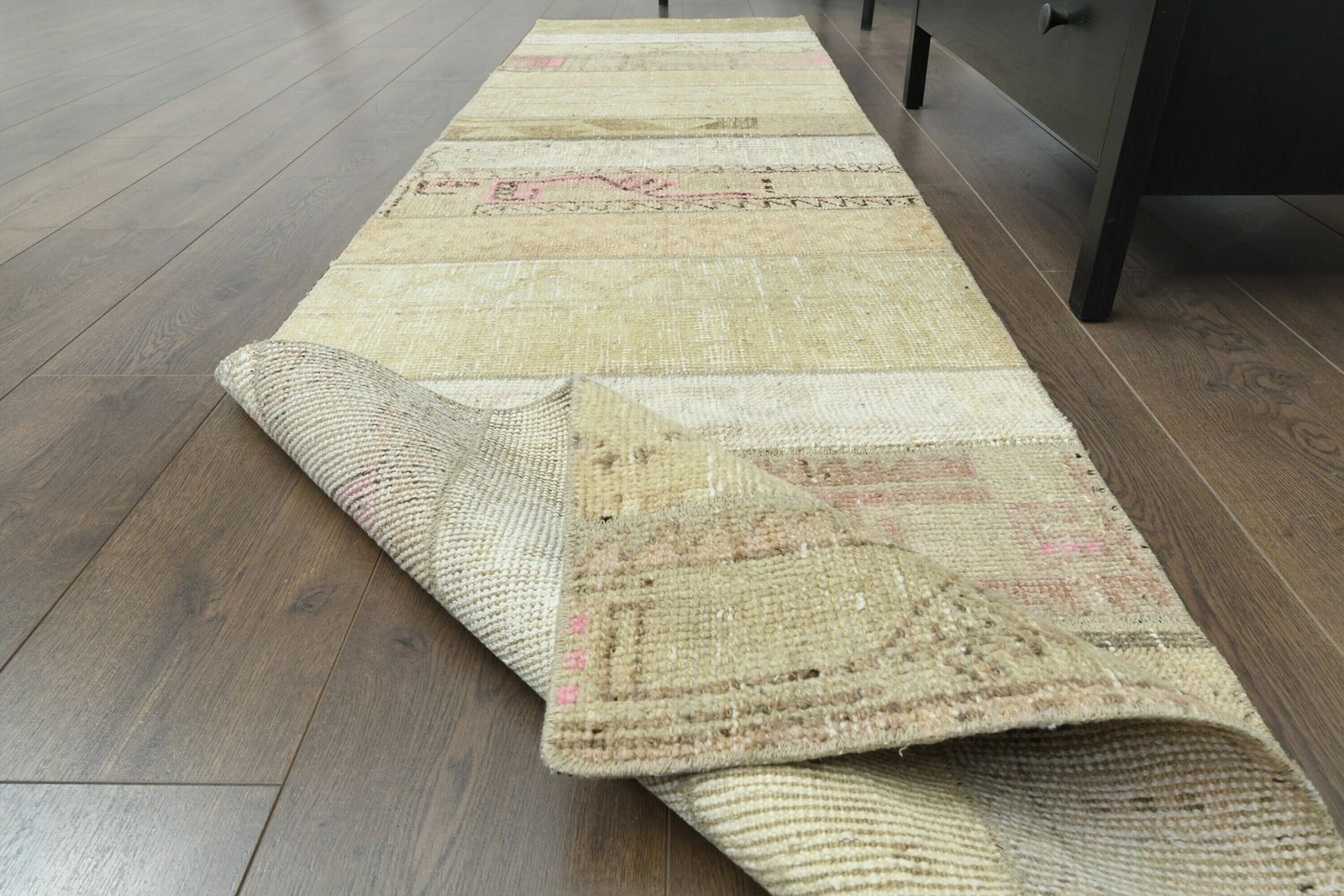 2x9 Vintage Turkish Patchwork Runner, Oushak Handmade Wool Rug, Ikat Hallway Rugs, Farmhouse Decor, One Of A Kind Anatolian Rug, Boho Chic photo for sale