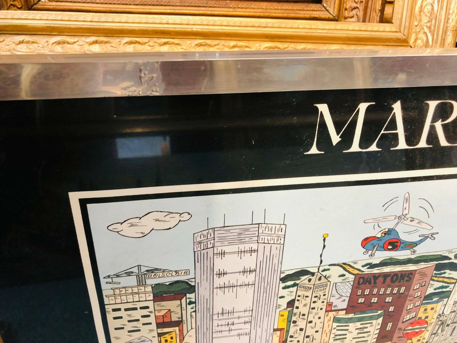 Retro Marilyn Mark Minneapolis Hand Signed Gallery Print Downtown Colourful Large Framed photo vinterior