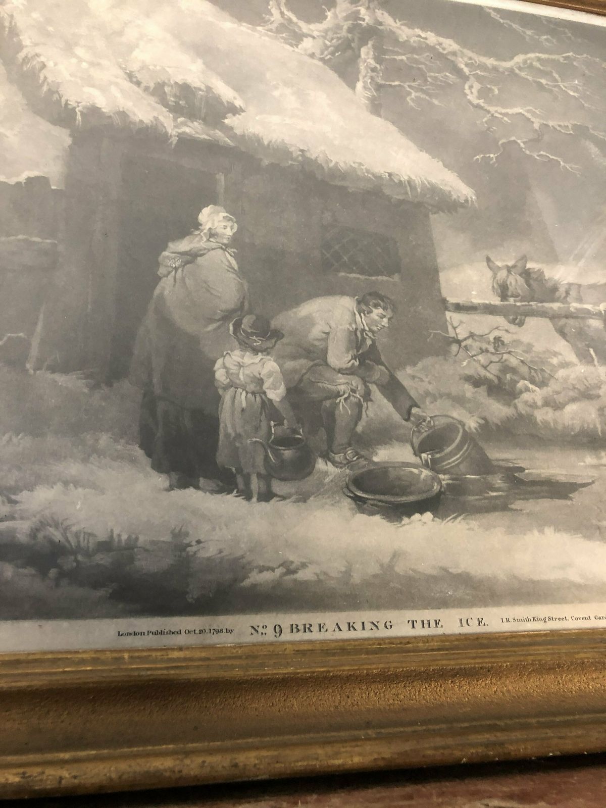 Huge Amazing Rare Pair Of George Morland John Raphael Smith Mezzotint Engravings Georgian Milk Maid Cow Breaking Ice (Hh) photo vinterior