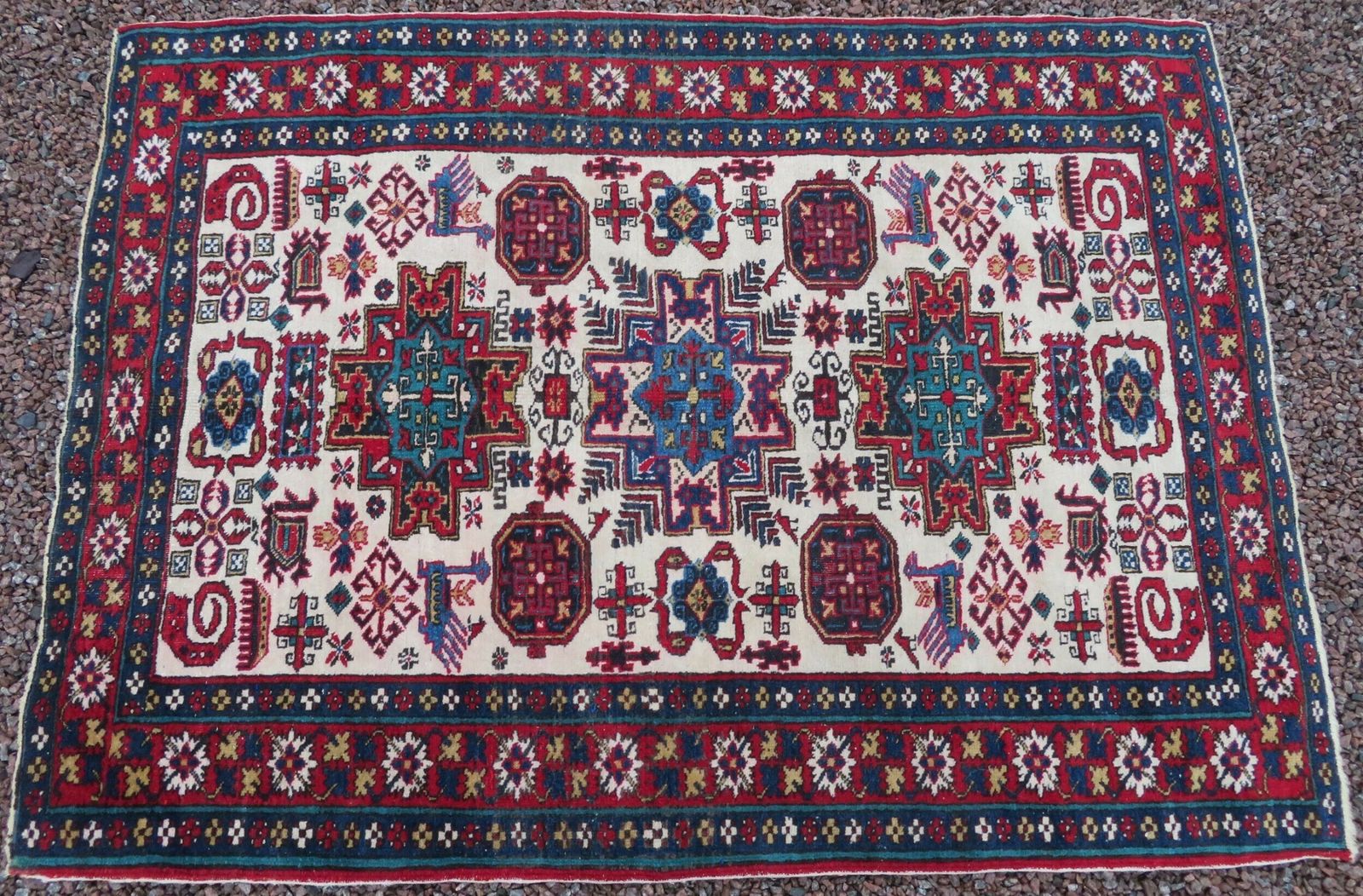 Antique Caucasian Erivan Armenian Rug. Plethora Of Tribal Motifs Including Snakes. 152cm X 112cm. photo furniture