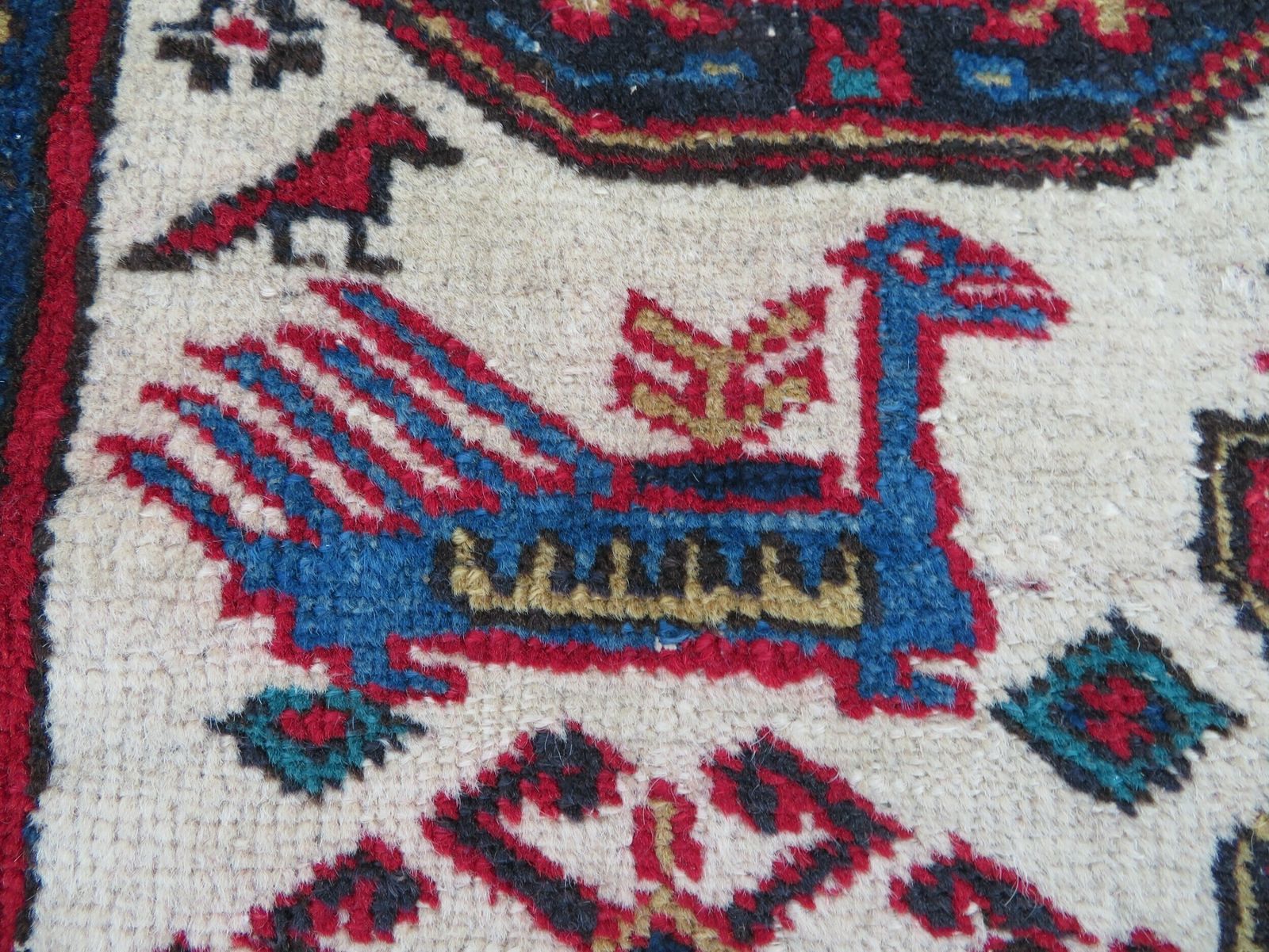 photo furniture Antique Caucasian Erivan Armenian Rug. Plethora Of Tribal Motifs Including Snakes. 152cm X 112cm.