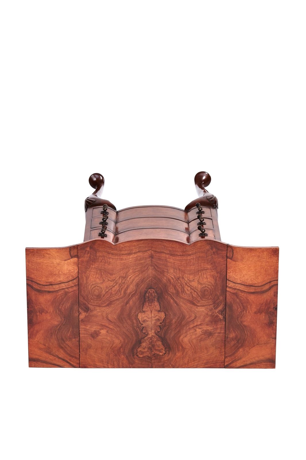Burr Walnut Georgian Style 3 Drawer Drop Leaf Chest Circa 1930s photo furniture