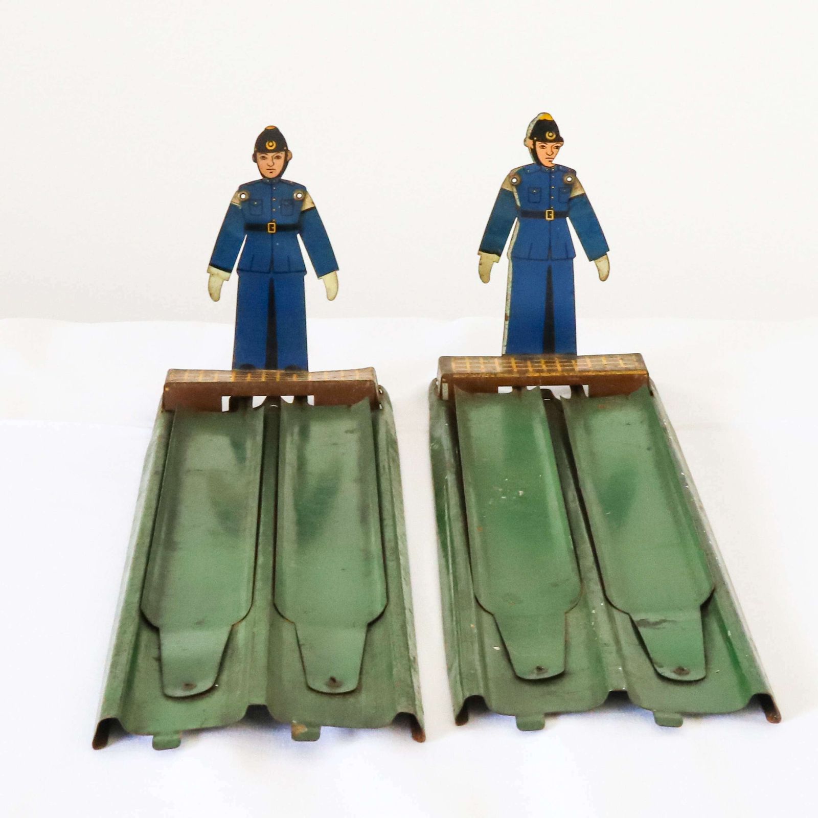 Pair Of English Mid Century Toleware Tin Plate Toys