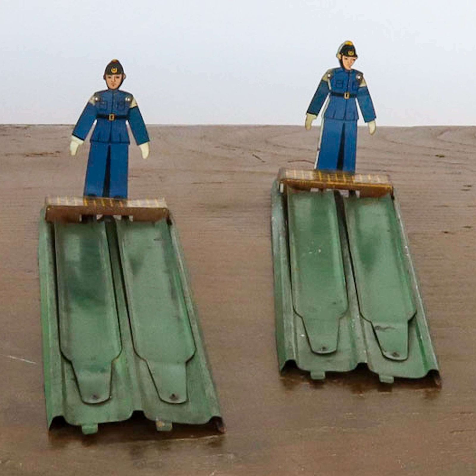 photo for sale Pair Of English Mid Century Toleware Tin Plate Toys